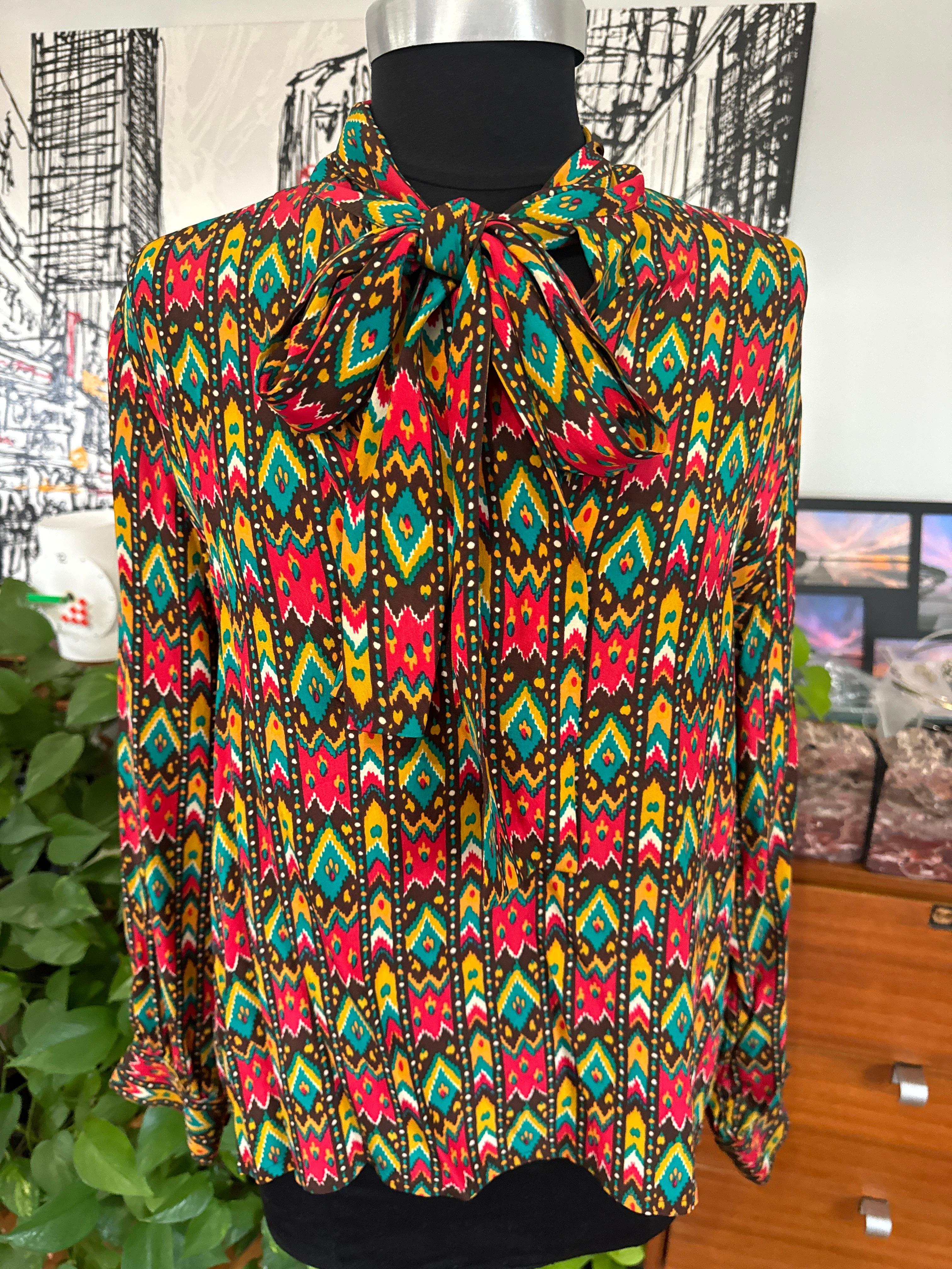 Yves Saint Laurent Silk Blouse Shirt Collection 1976 YSL Vintage im Angebot 5