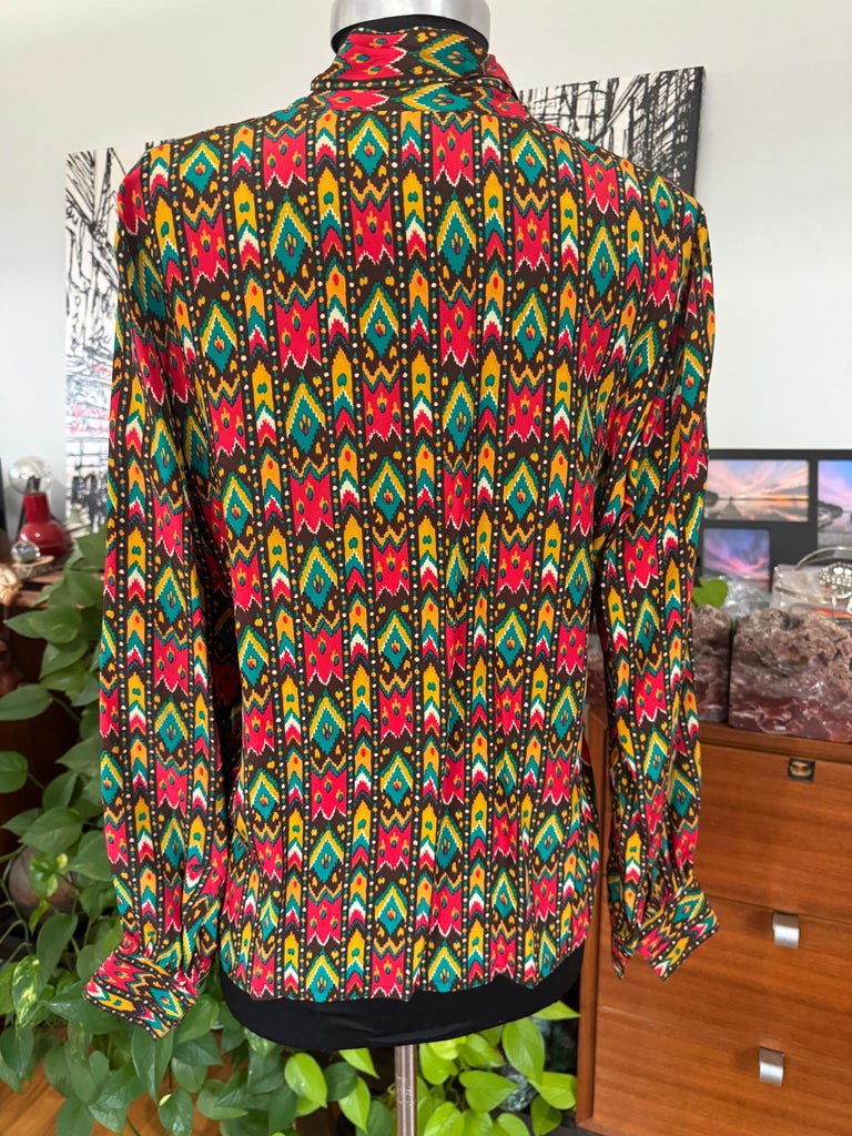 Yves Saint Laurent Silk Blouse Shirt Collection 1976 YSL Vintage