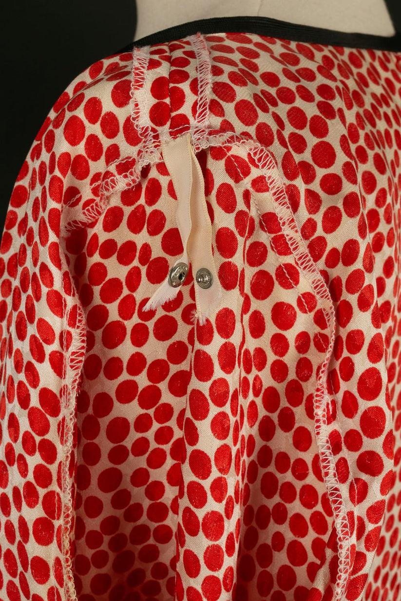 Yves Saint Laurent Silk Blouse with Red Dots 3