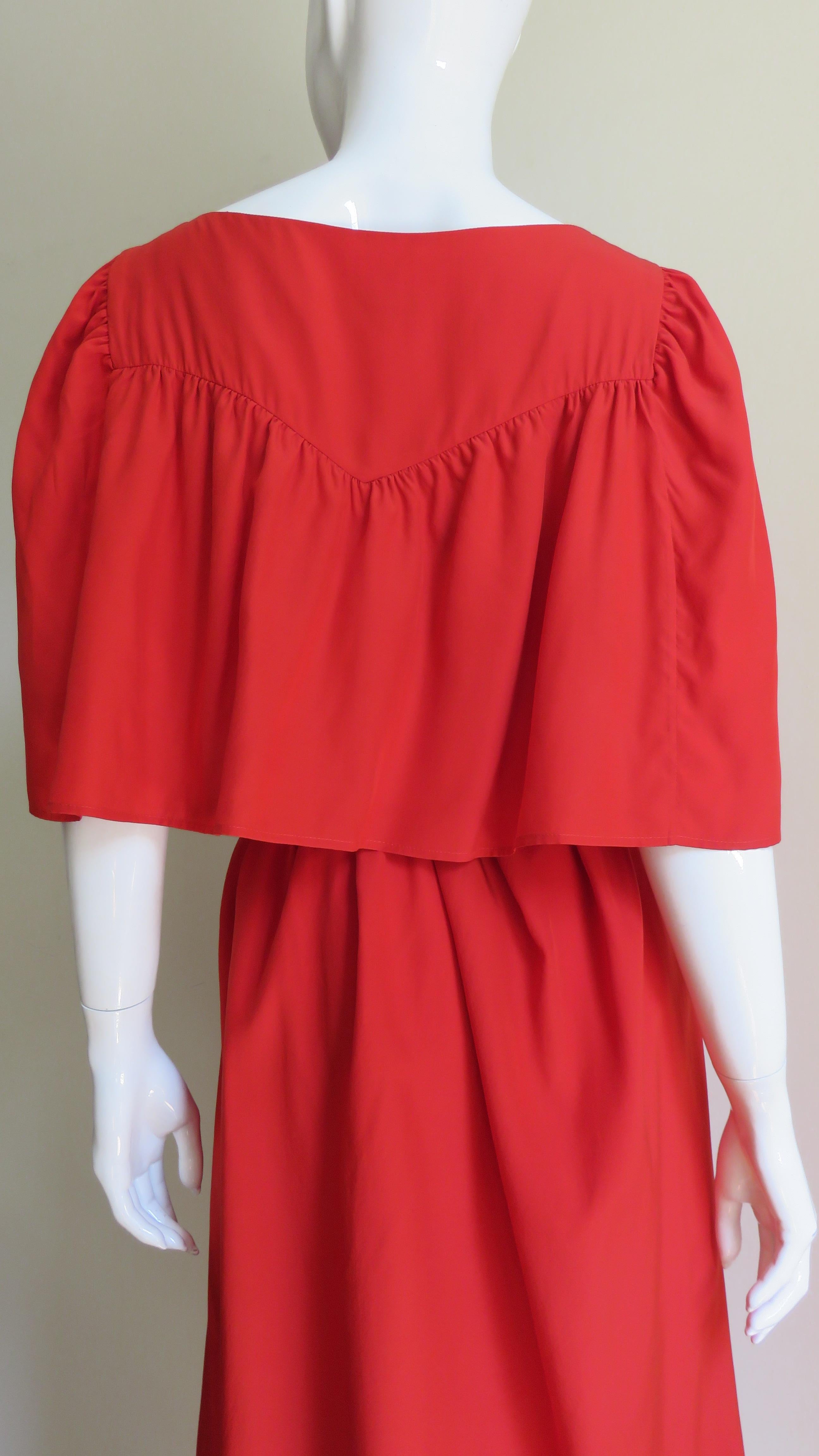 Yves Saint Laurent Silk Caplet Dress For Sale 4