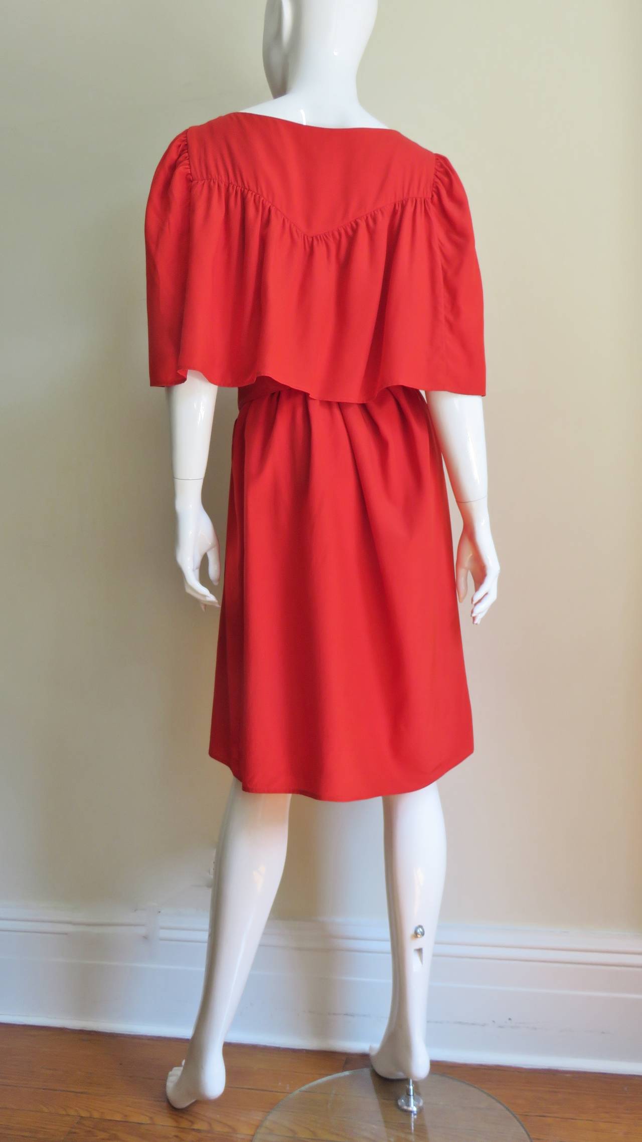 Yves Saint Laurent Silk Caplet Dress For Sale 6