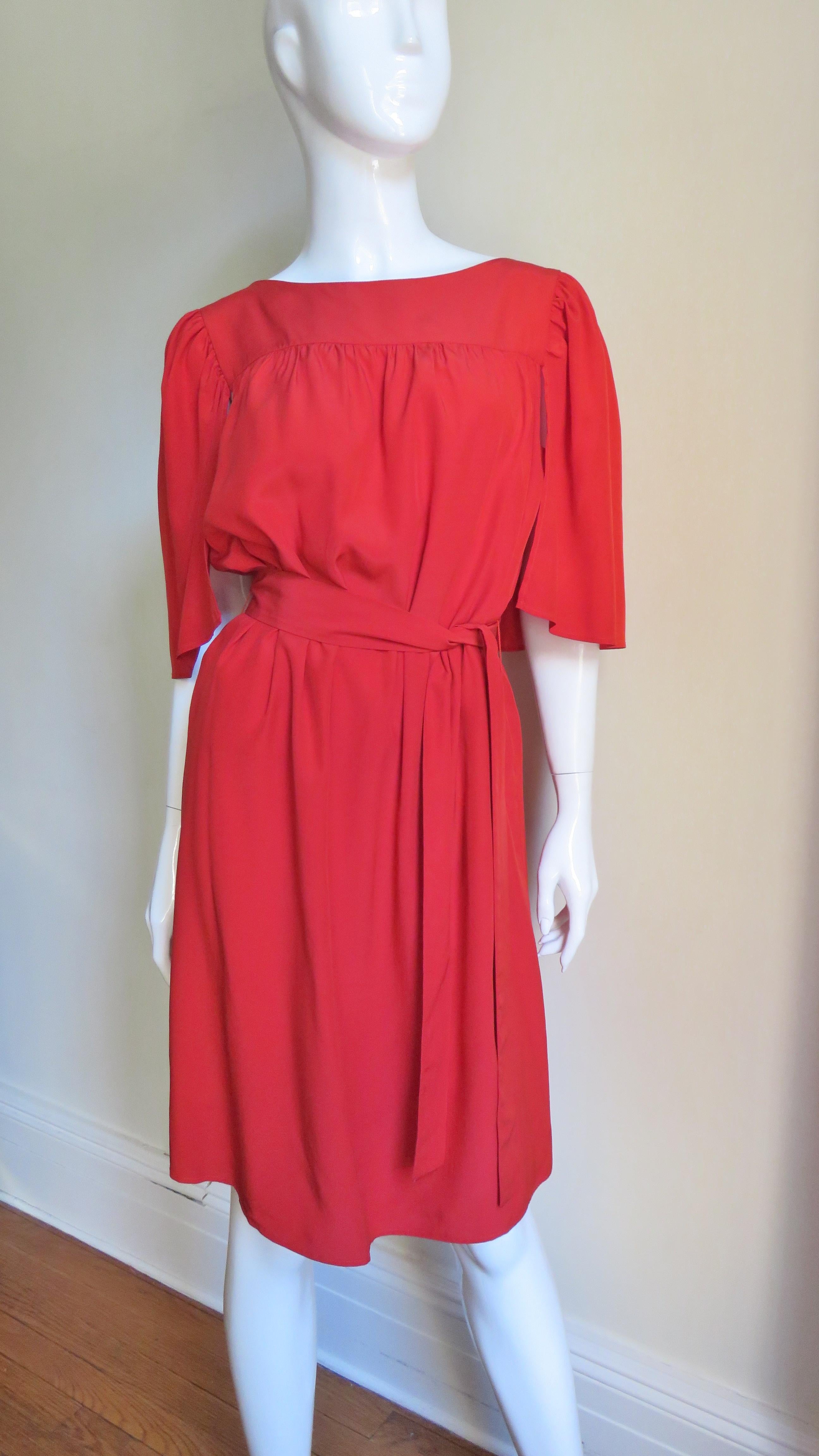 Yves Saint Laurent Silk Caplet Dress In Good Condition For Sale In Water Mill, NY