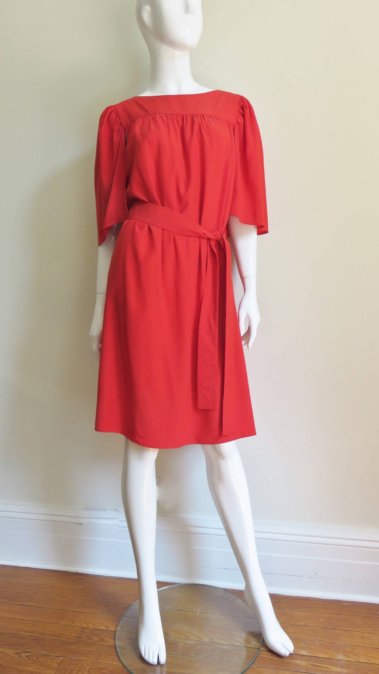 Yves Saint Laurent Silk Caplet Dress For Sale 1