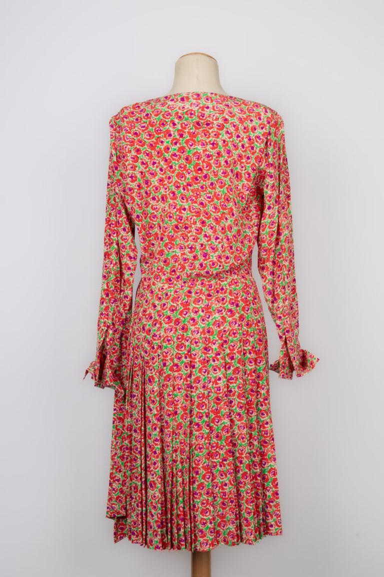 Yves Saint Laurent Silk Dress, 1989 In Excellent Condition For Sale In SAINT-OUEN-SUR-SEINE, FR