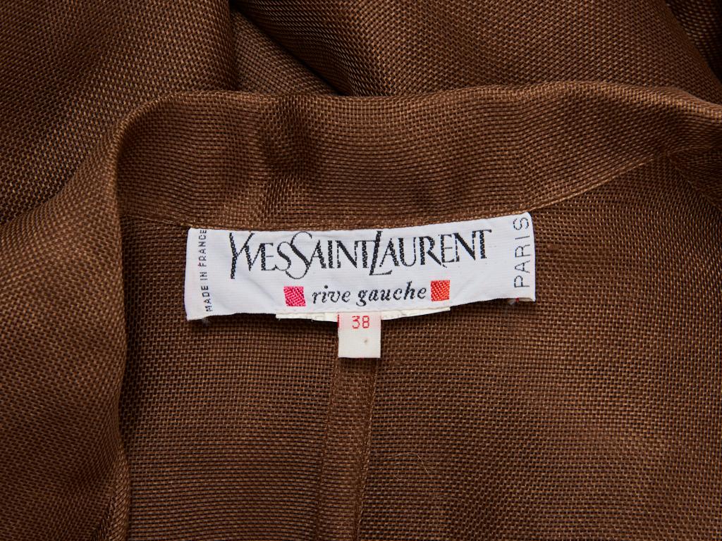 Women's Yves Saint Laurent Silk Gazar Belted Coat