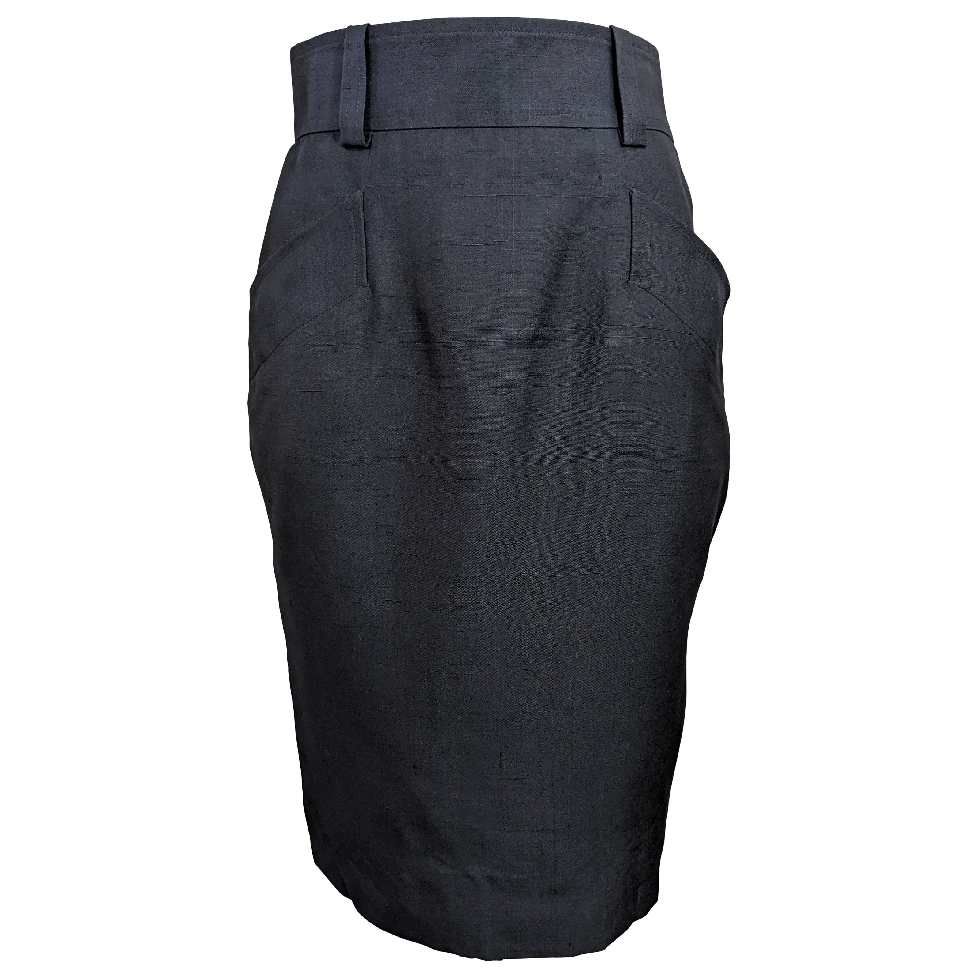 Yves Saint Laurent Silk Pencil Skirt For Sale