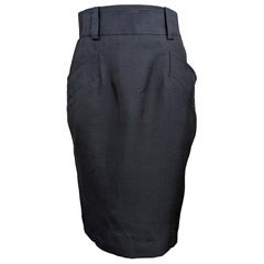 Yves Saint Laurent Silk Pencil Skirt