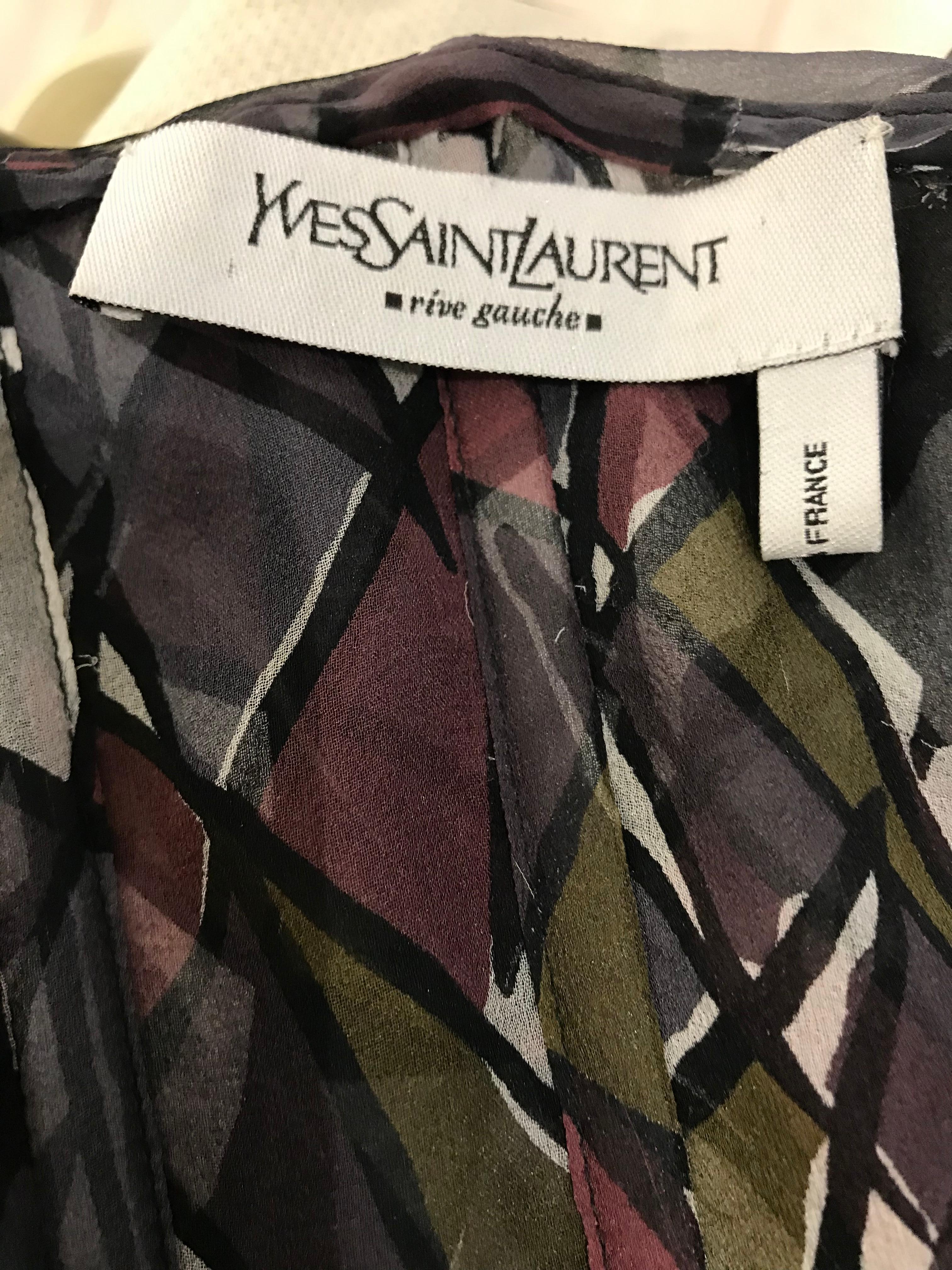 Yves Saint Laurent Silk Print Halter Silk Dress In Good Condition For Sale In Beverly Hills, CA