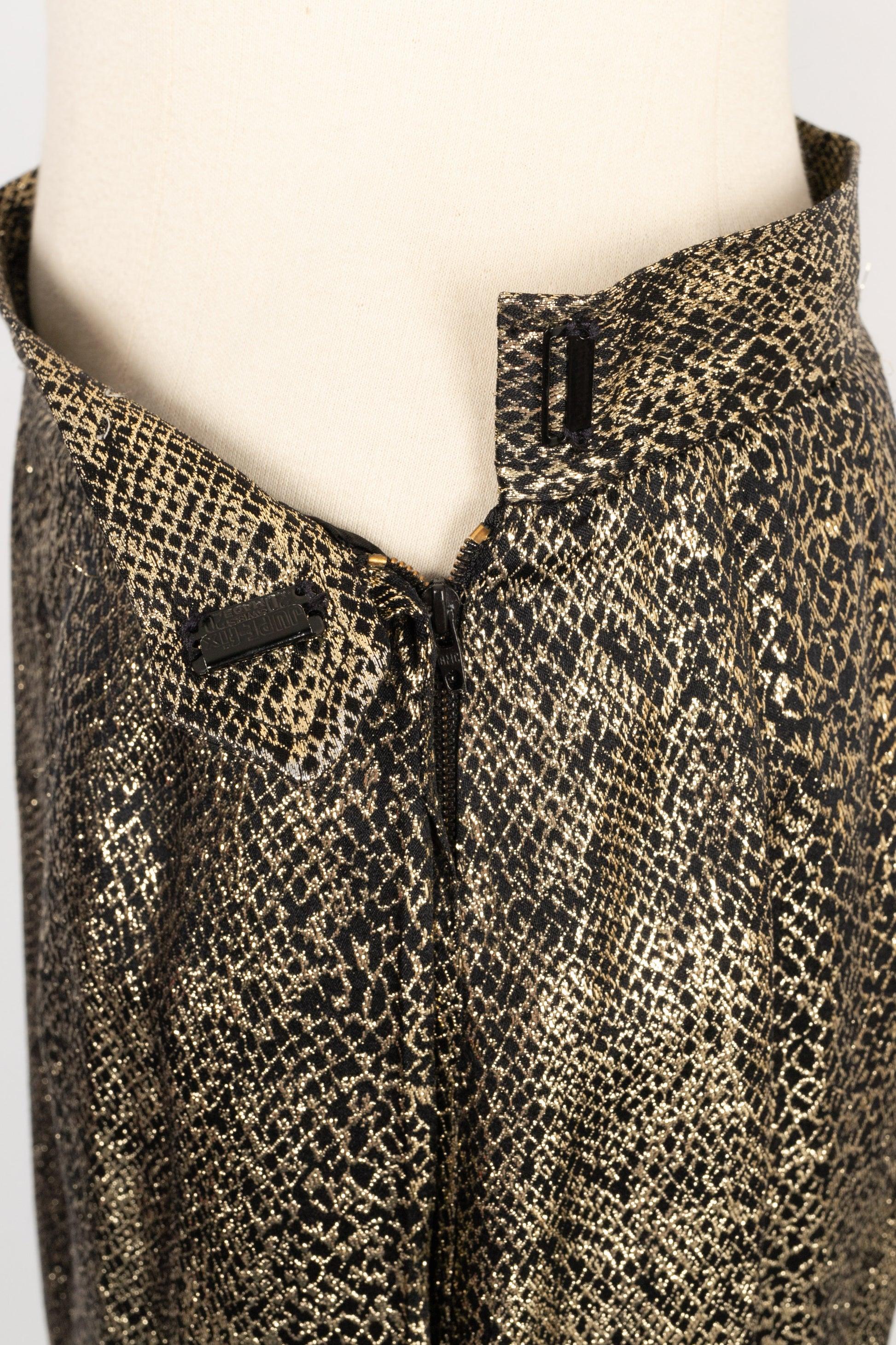 Yves Saint Laurent Silk Skirt Spring with Golden Lurex Yarns, 1986 For Sale 1