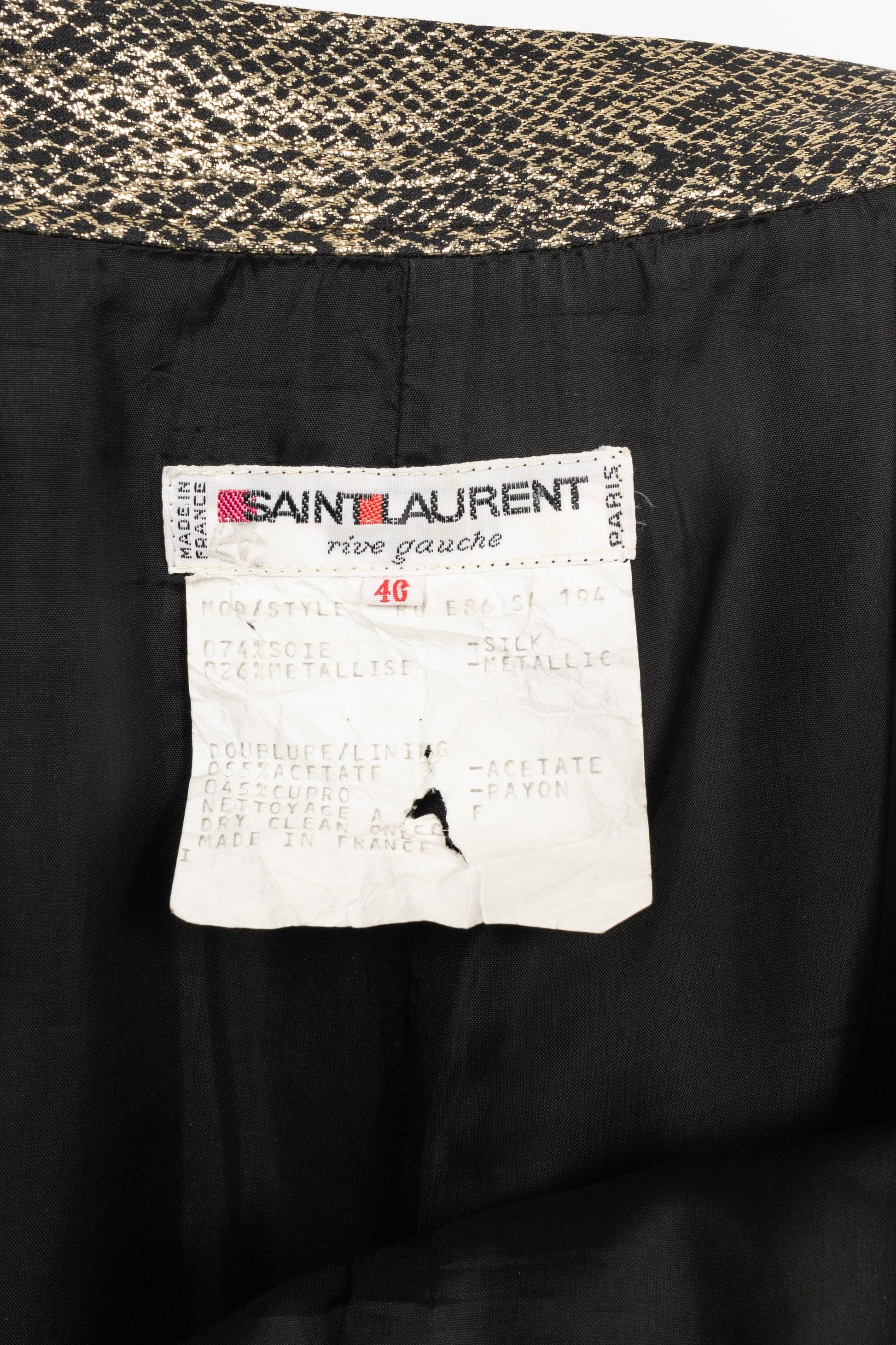 Yves Saint Laurent Seidenrock Frühjahr mit goldenen Lurex- Yarns aus Seide, 1986 im Angebot 2