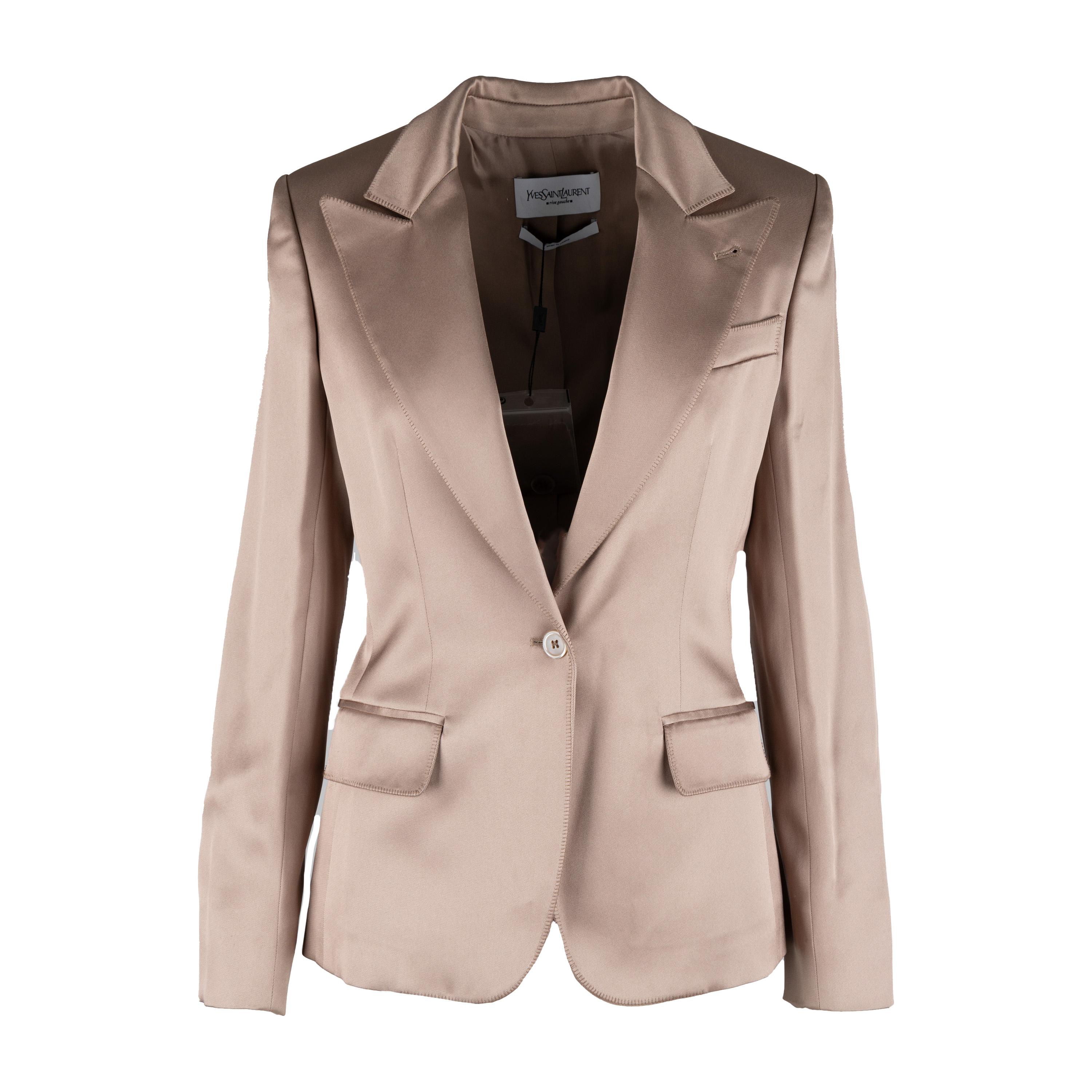 Brown Yves Saint Laurent Silk Suit For Sale