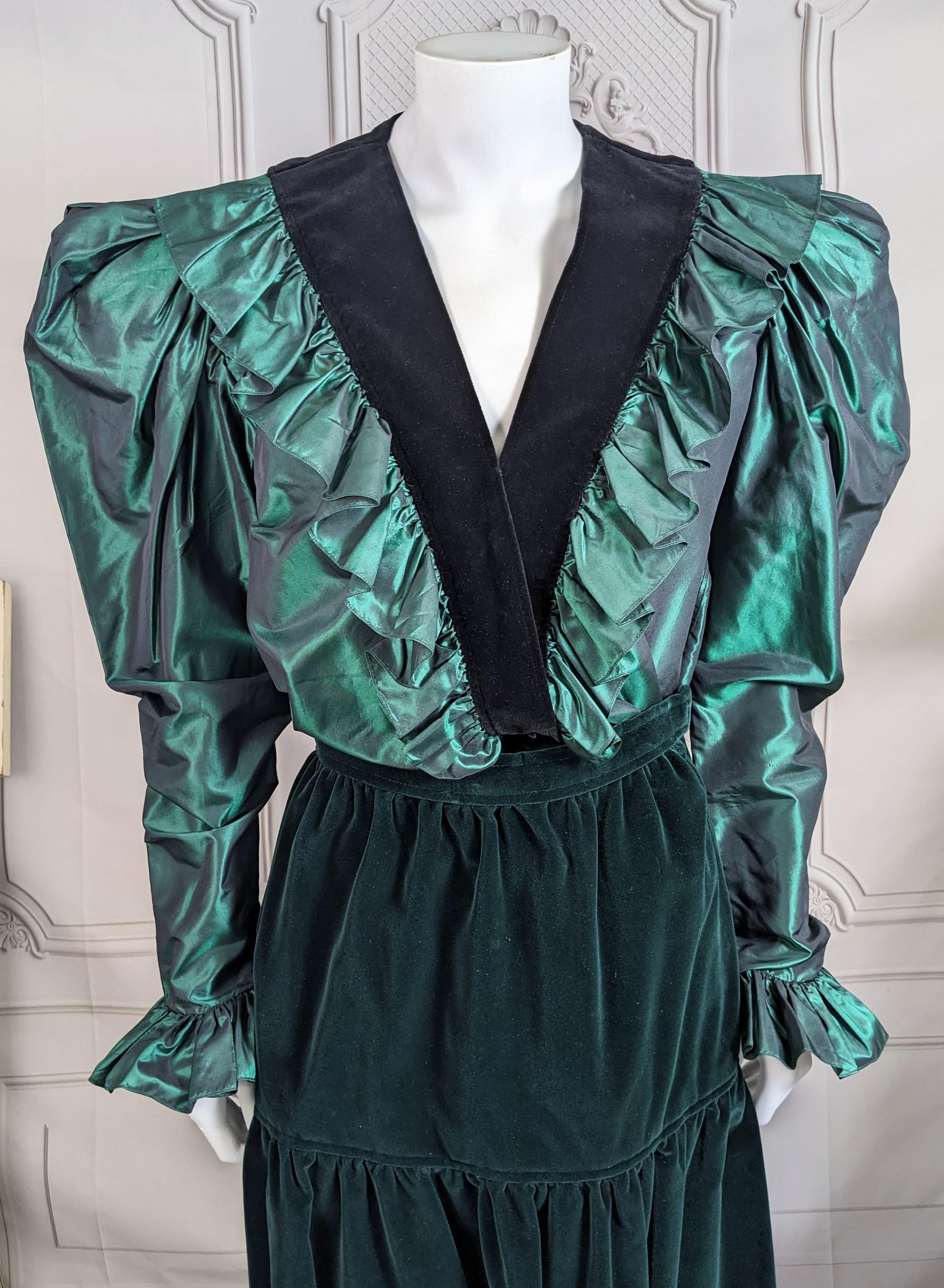 Yves Saint Laurent Silk Taffeta Velvet Blouse, Russian Collection For Sale 5