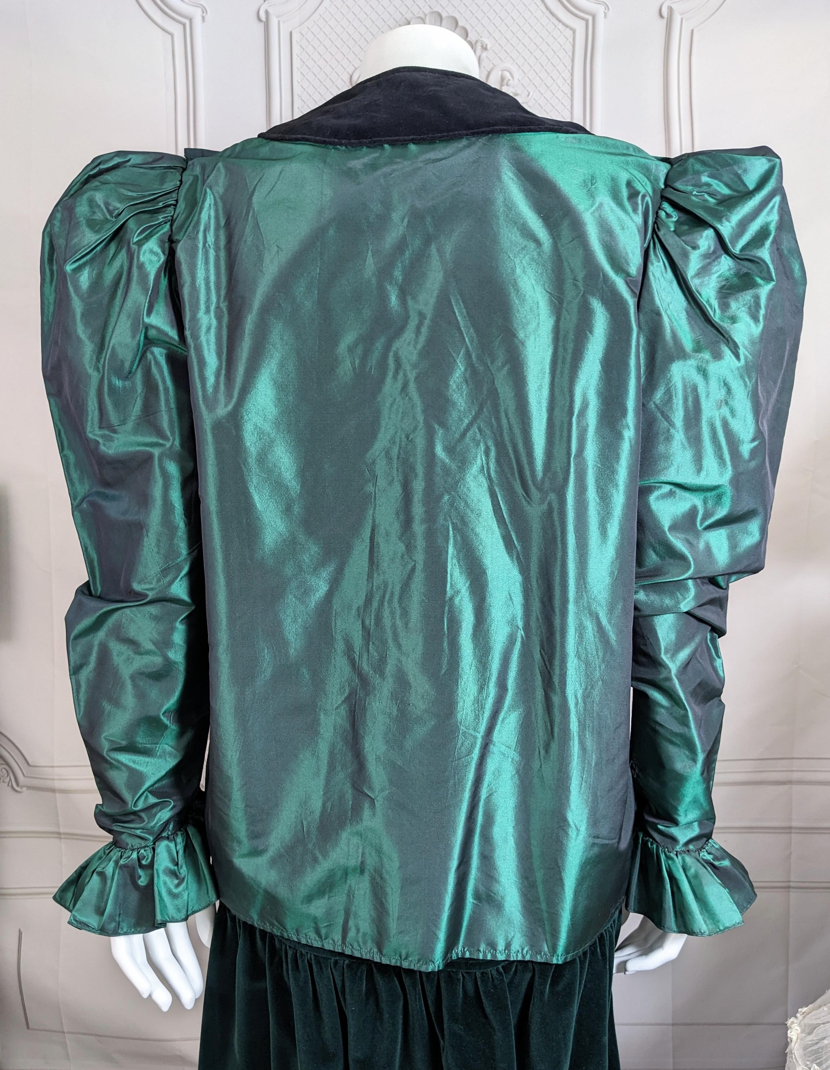 Yves Saint Laurent Silk Taffeta Velvet Blouse, Russian Collection For Sale 1