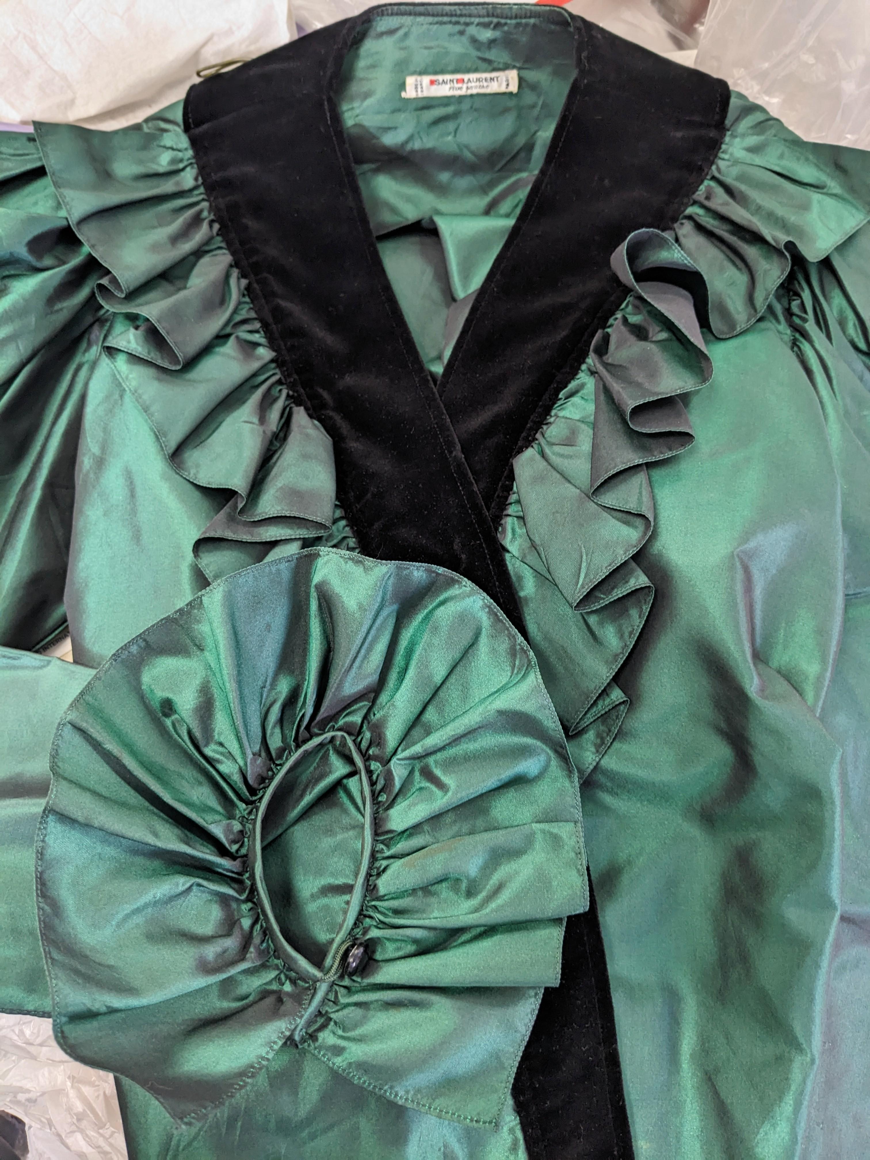 Yves Saint Laurent Silk Taffeta Velvet Blouse, Russian Collection For Sale 3