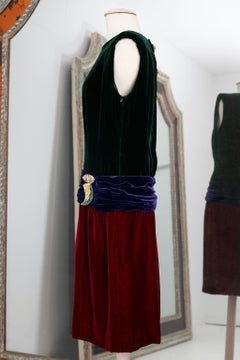 Yves Saint Laurent Silk Velvet Dress Haute Couture, circa 1990/91