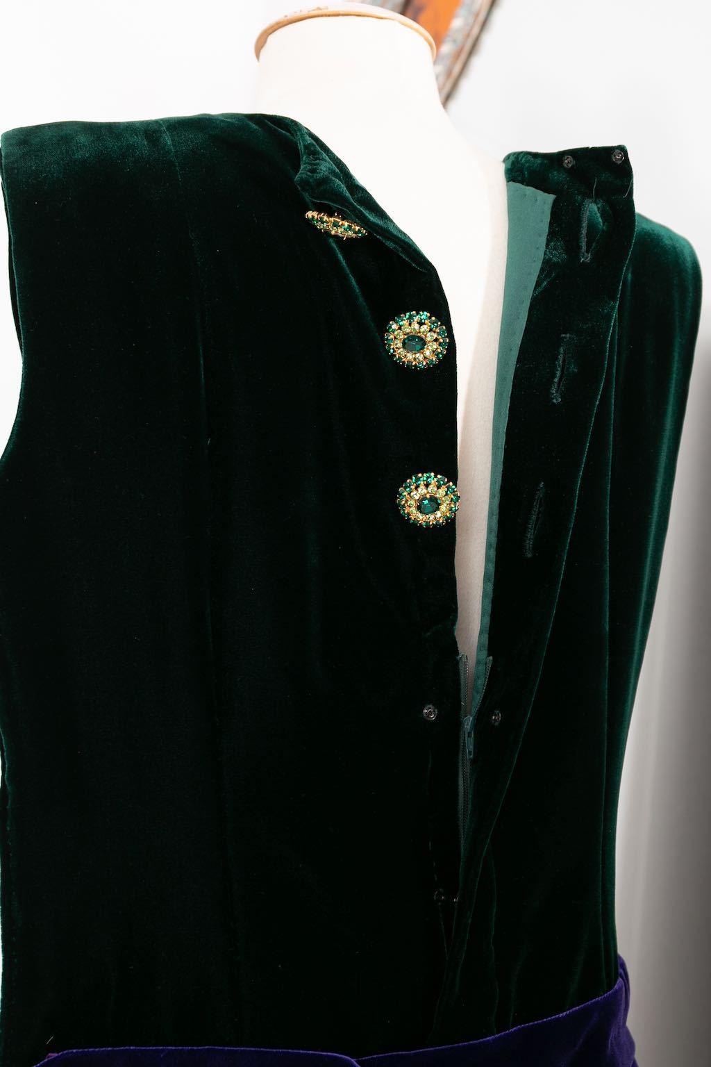 Yves Saint Laurent Silk Velvet Dress Haute Couture, circa 1990/91 For Sale 1