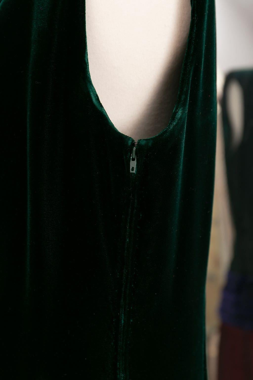 Yves Saint Laurent Silk Velvet Dress Haute Couture, circa 1990/91 For Sale 2