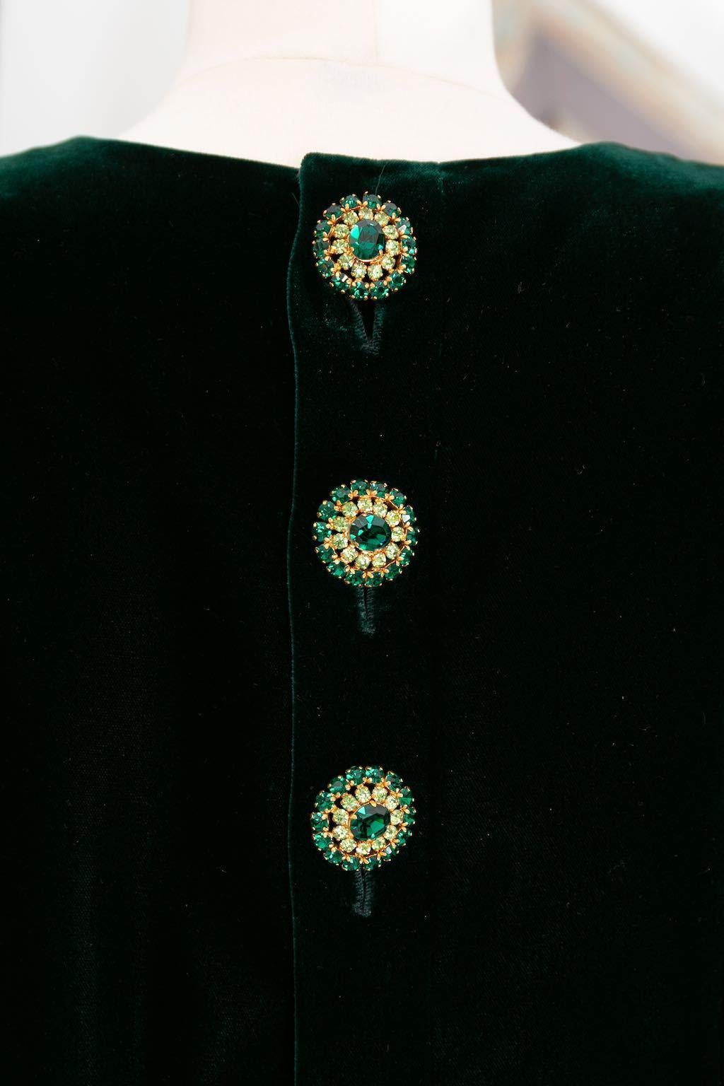Yves Saint Laurent Silk Velvet Dress Haute Couture, circa 1990/91 For Sale 4