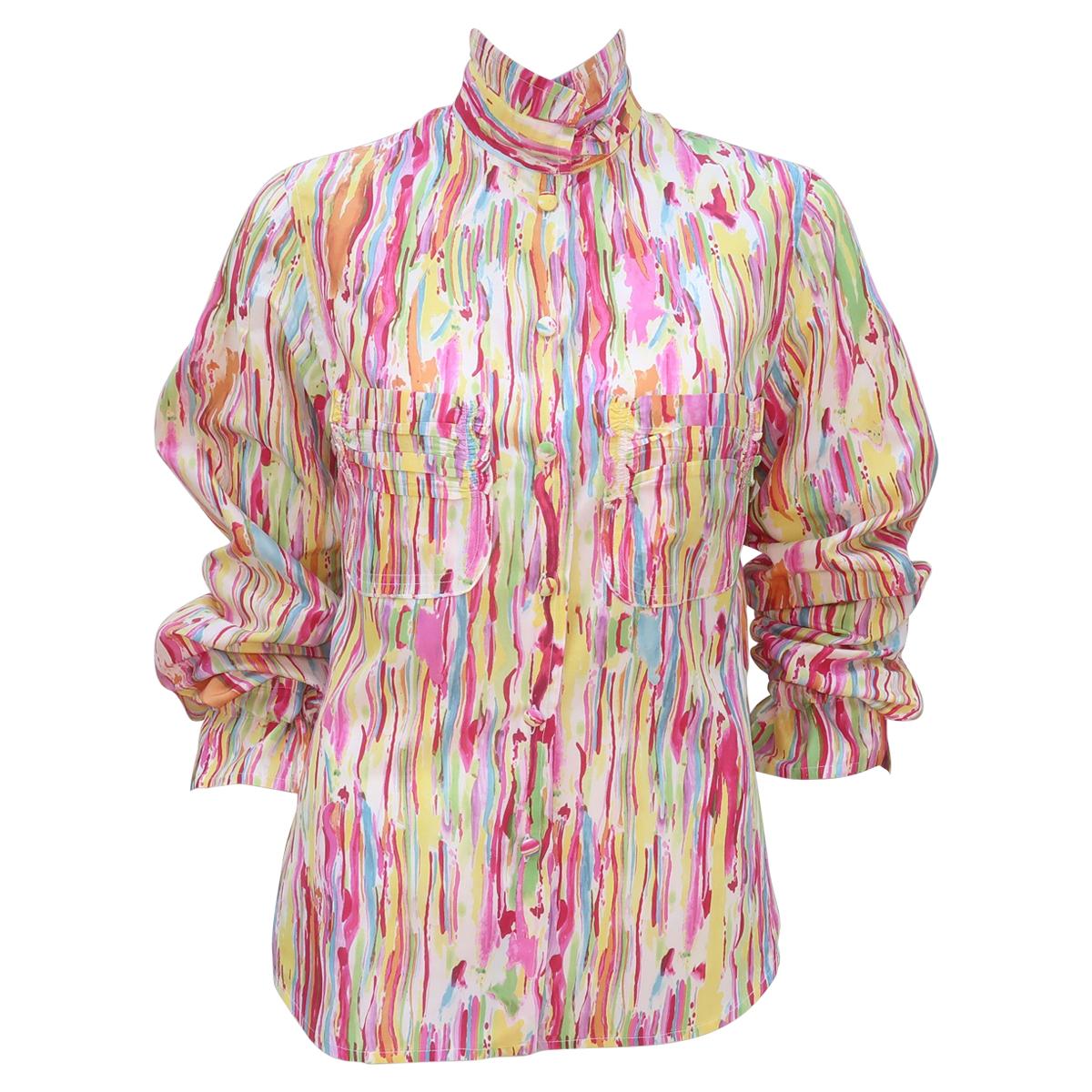 Yves Saint Laurent Silk 'Watercolor' Blouse