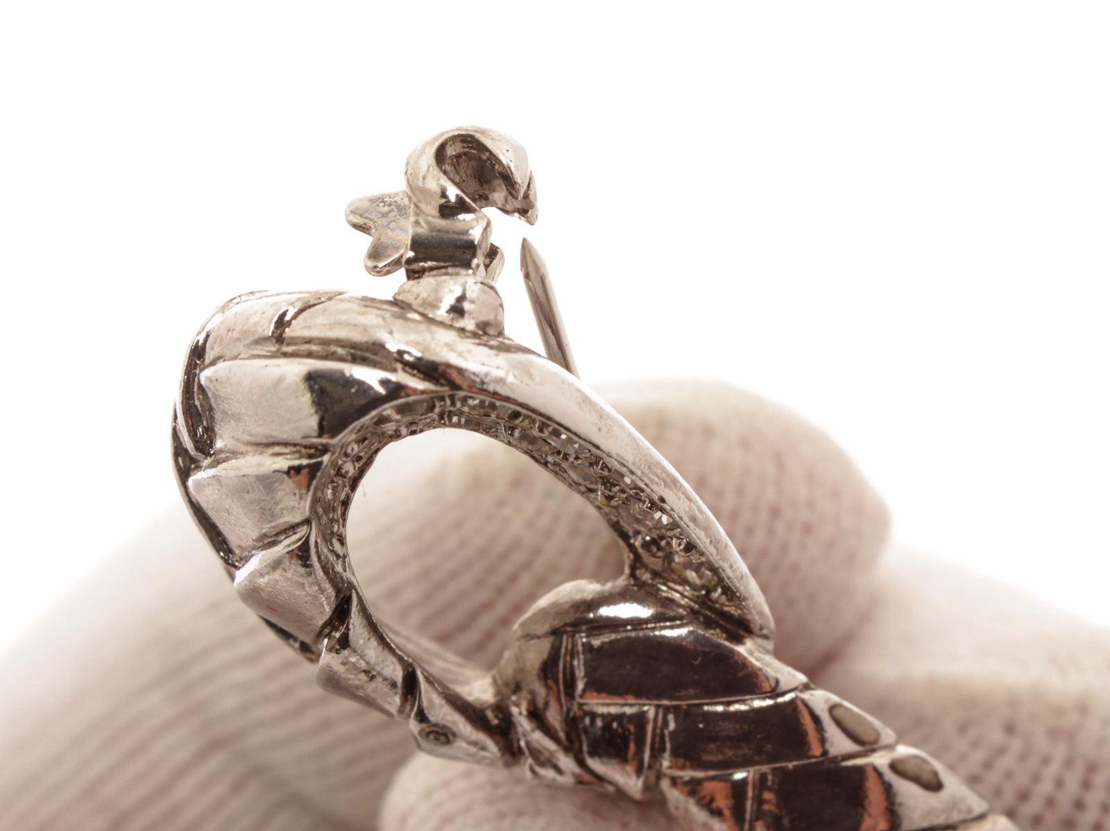 Yves Saint Laurent Silver Brooch with Silver-Tone Hardware For Sale 1