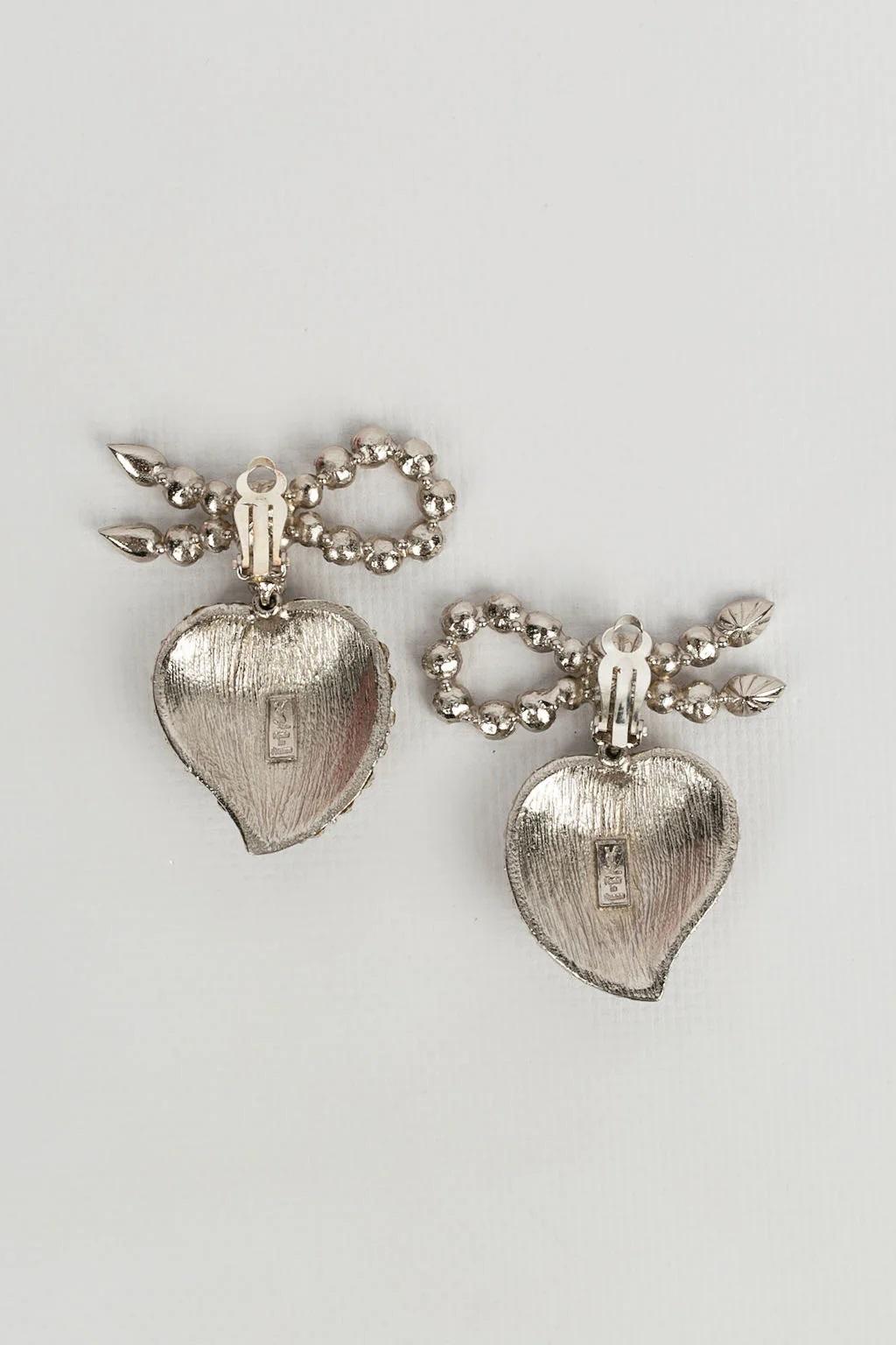 Artist Yves Saint Laurent Silver Earrings For Sale