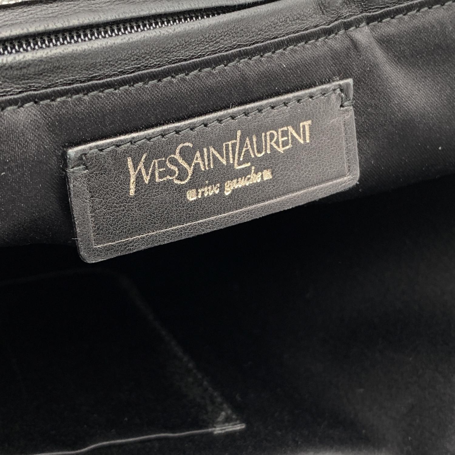 Yves Saint Laurent Silver Leather Metropolis Tribute Bag Tote 1