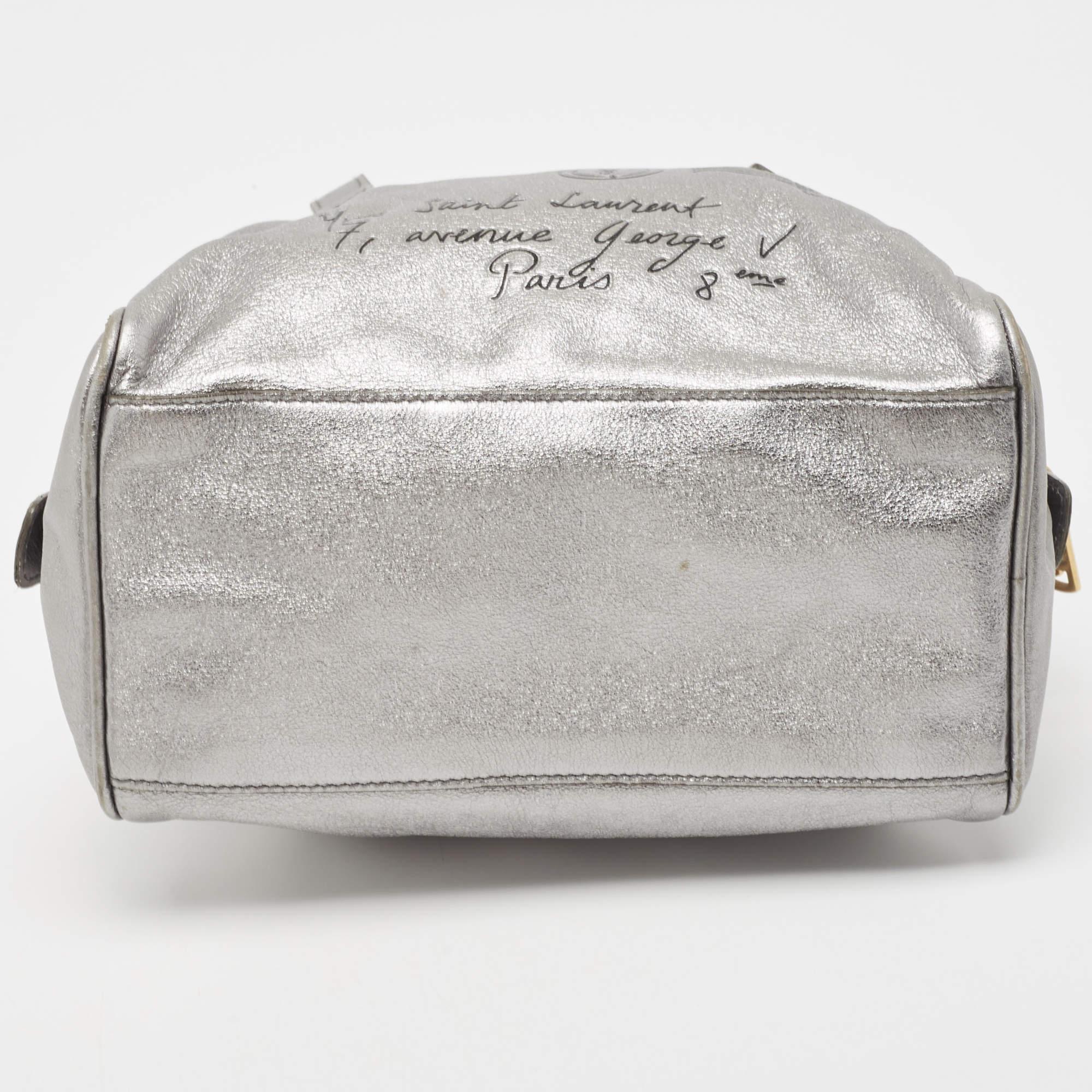 Yves Saint Laurent Silver Leather Y Mail Mini Bag 6