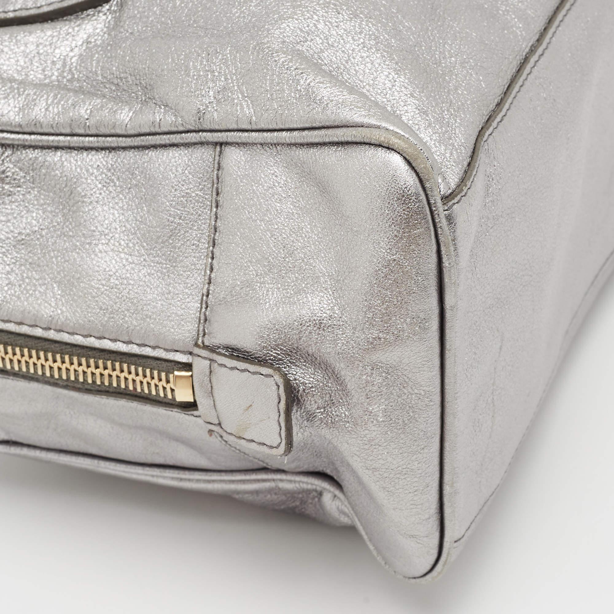 Yves Saint Laurent Silver Leather Y Mail Mini Bag 7