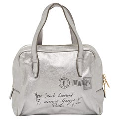 Yves Saint Laurent Silver Leather Y Mail Mini Bag