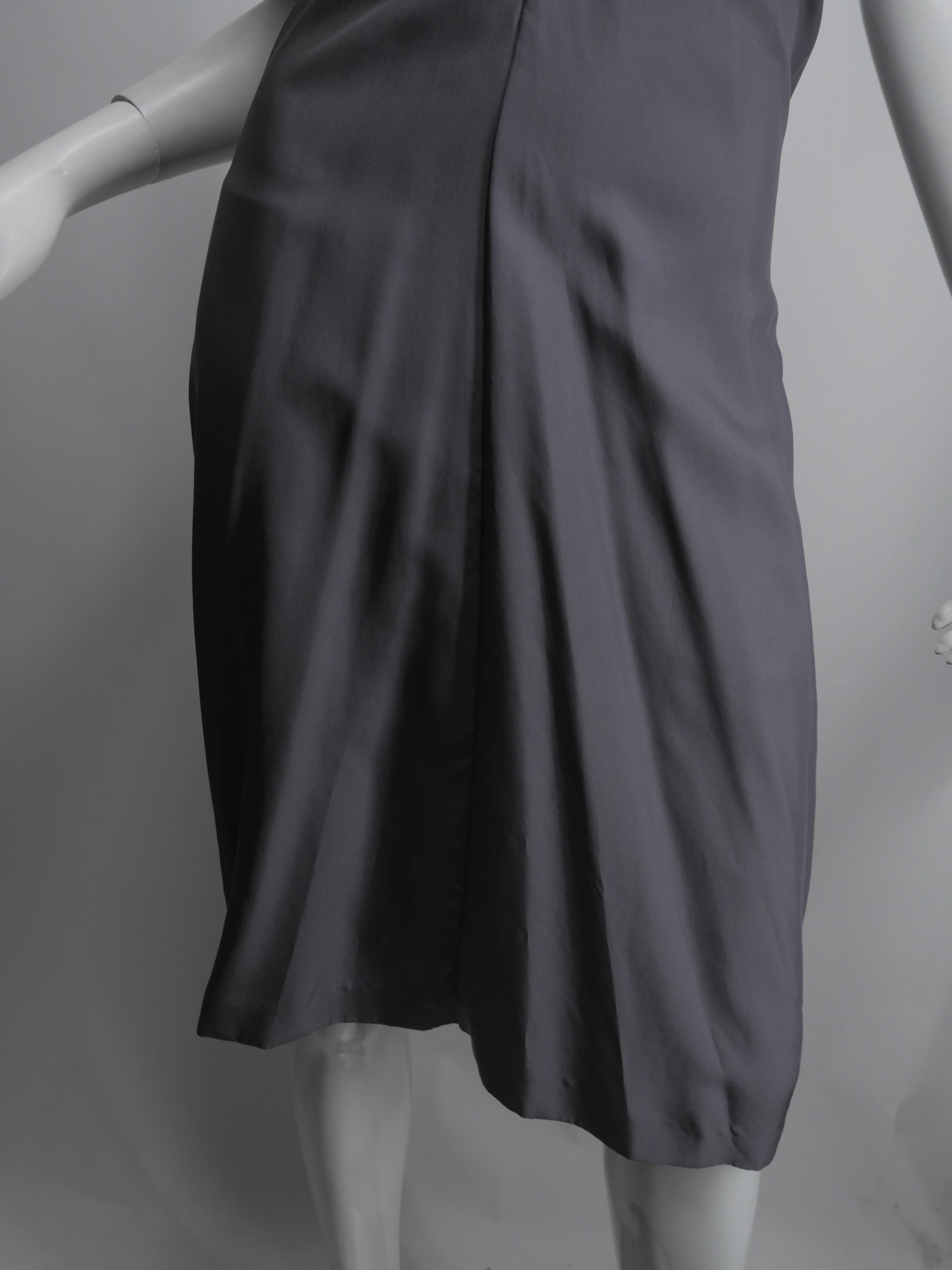 Yves Saint Laurent Silver Silk Halter Dress In Good Condition In Bridgehampton, NY
