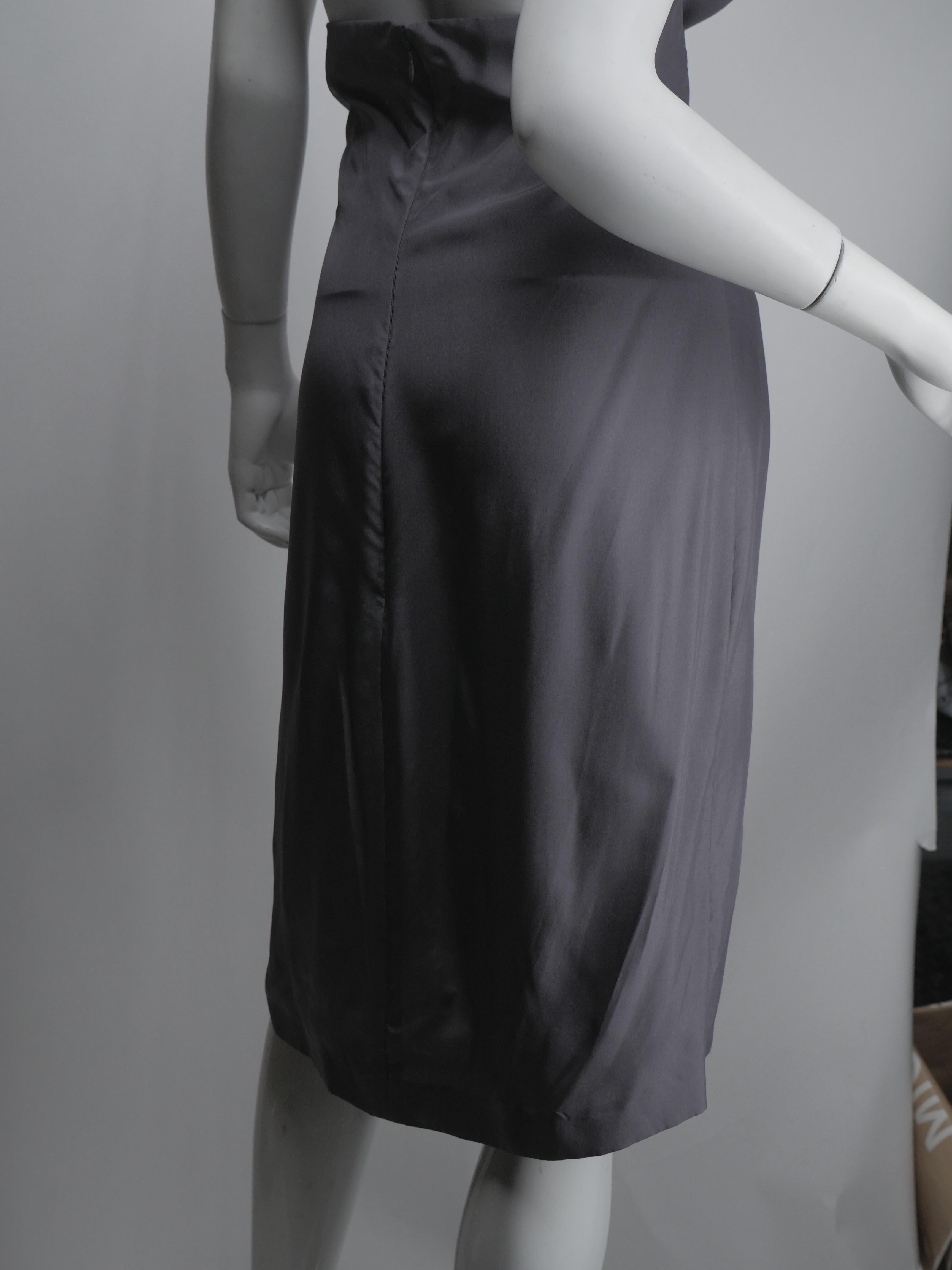 Yves Saint Laurent Silver Silk Halter Dress 3