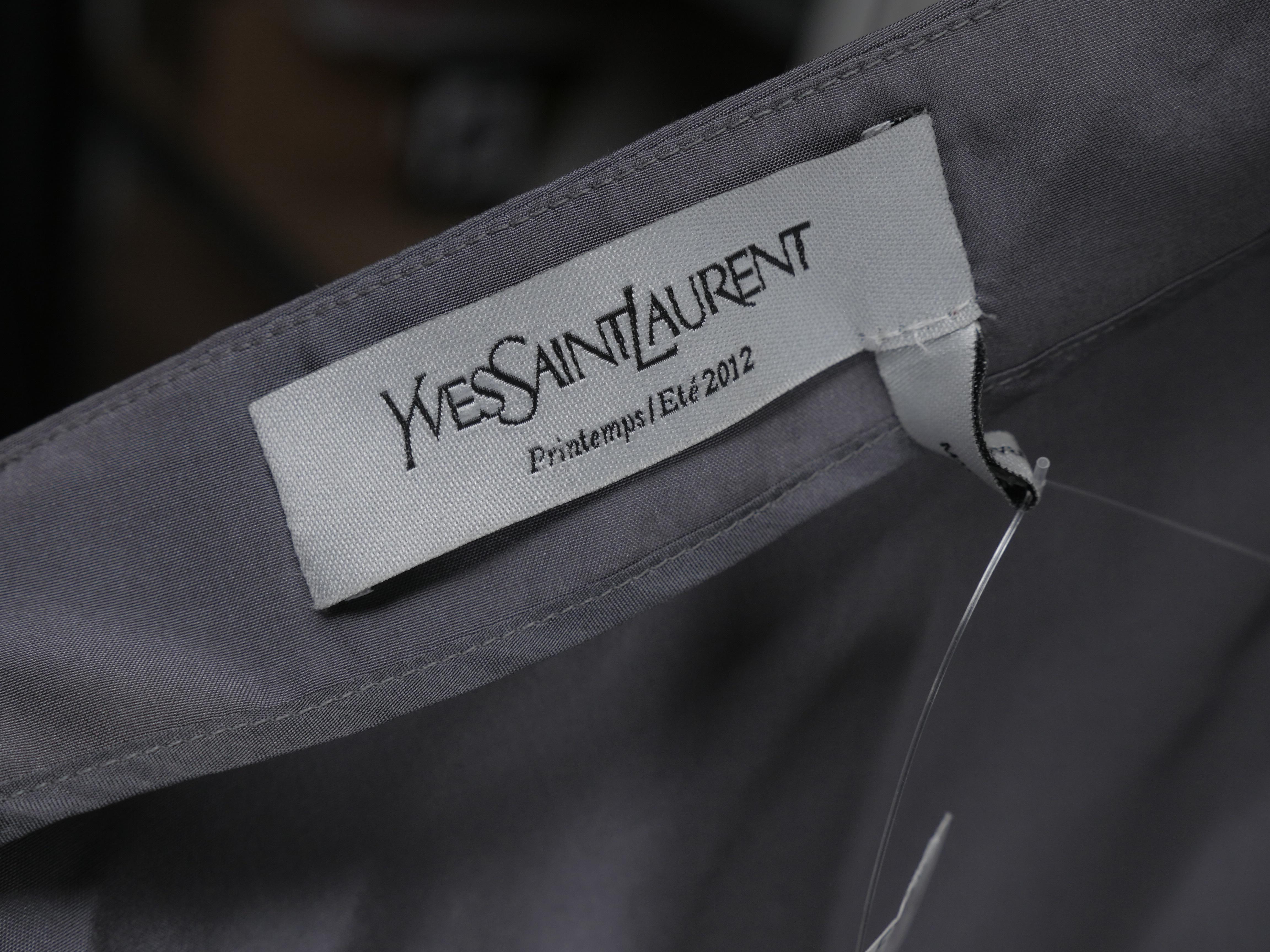 Yves Saint Laurent Silver Silk Halter Dress 4