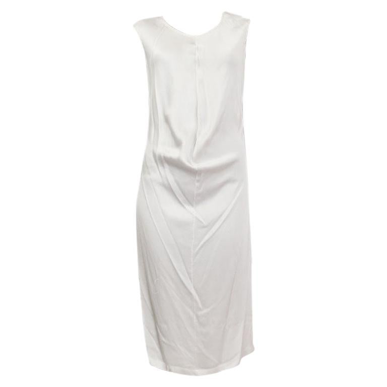 YVES SAINT LAURENT silver silver Sleeveless Slip Dress 38 S