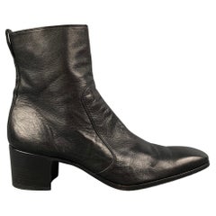 YVES SAINT LAURENT Size 13 Black Leather Side Zipper Johnny Boots