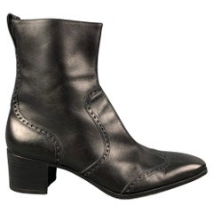 Yves Saint Laurent Taglia 13 Stivali Johnny in pelle nera traforata