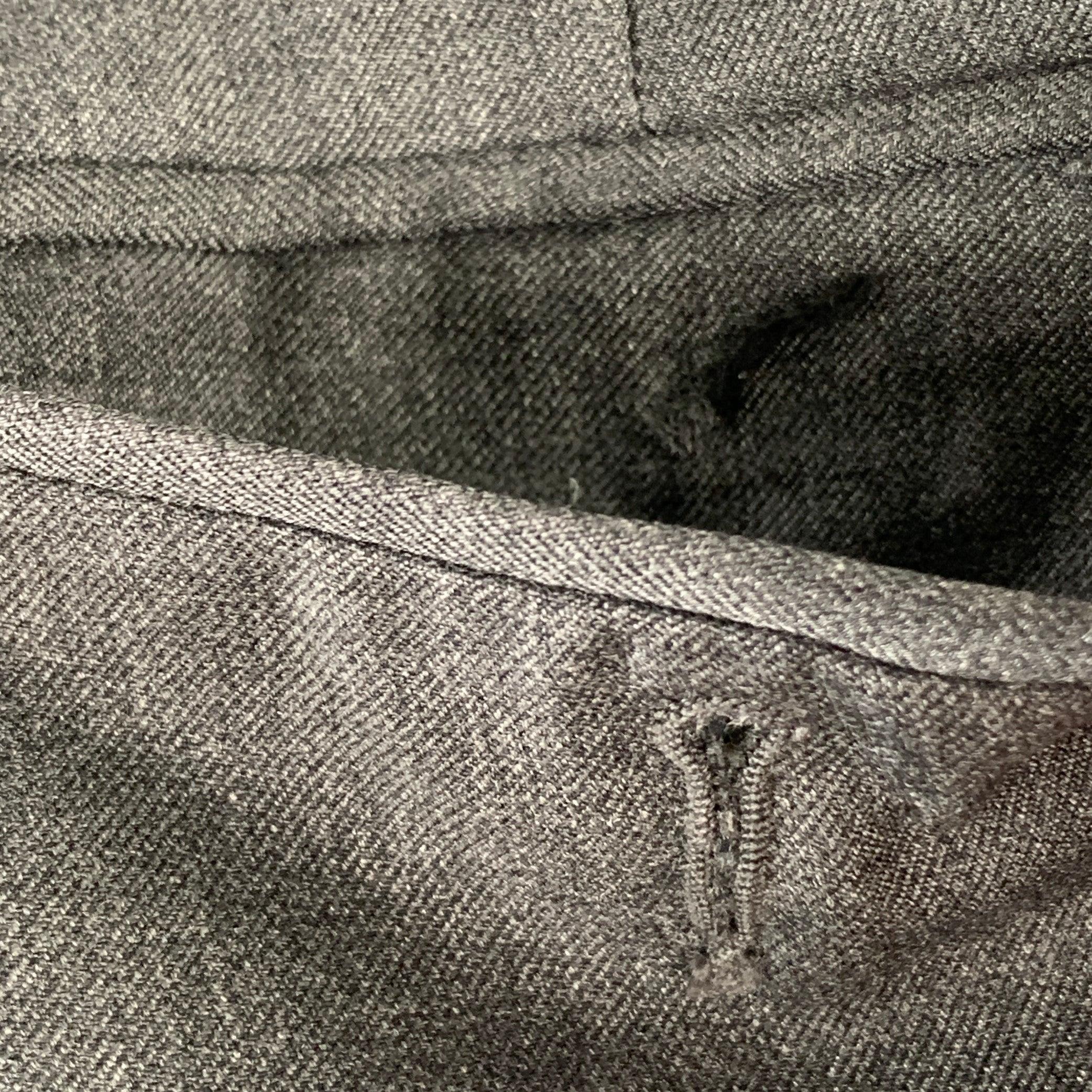 Gray YVES SAINT LAURENT Size 30 Grey Charcoal Wool Tapered Dress Pants For Sale