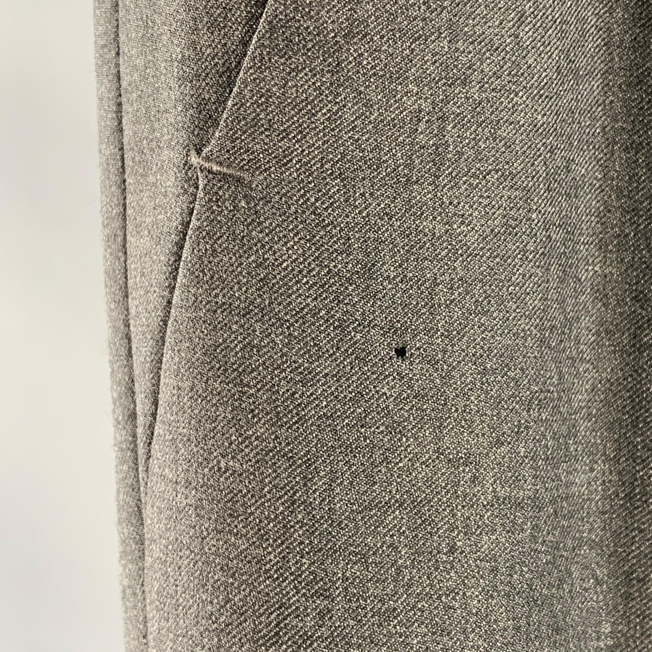YVES SAINT LAURENT Size 30 Grey Charcoal Wool Tapered Dress Pants In Good Condition For Sale In San Francisco, CA