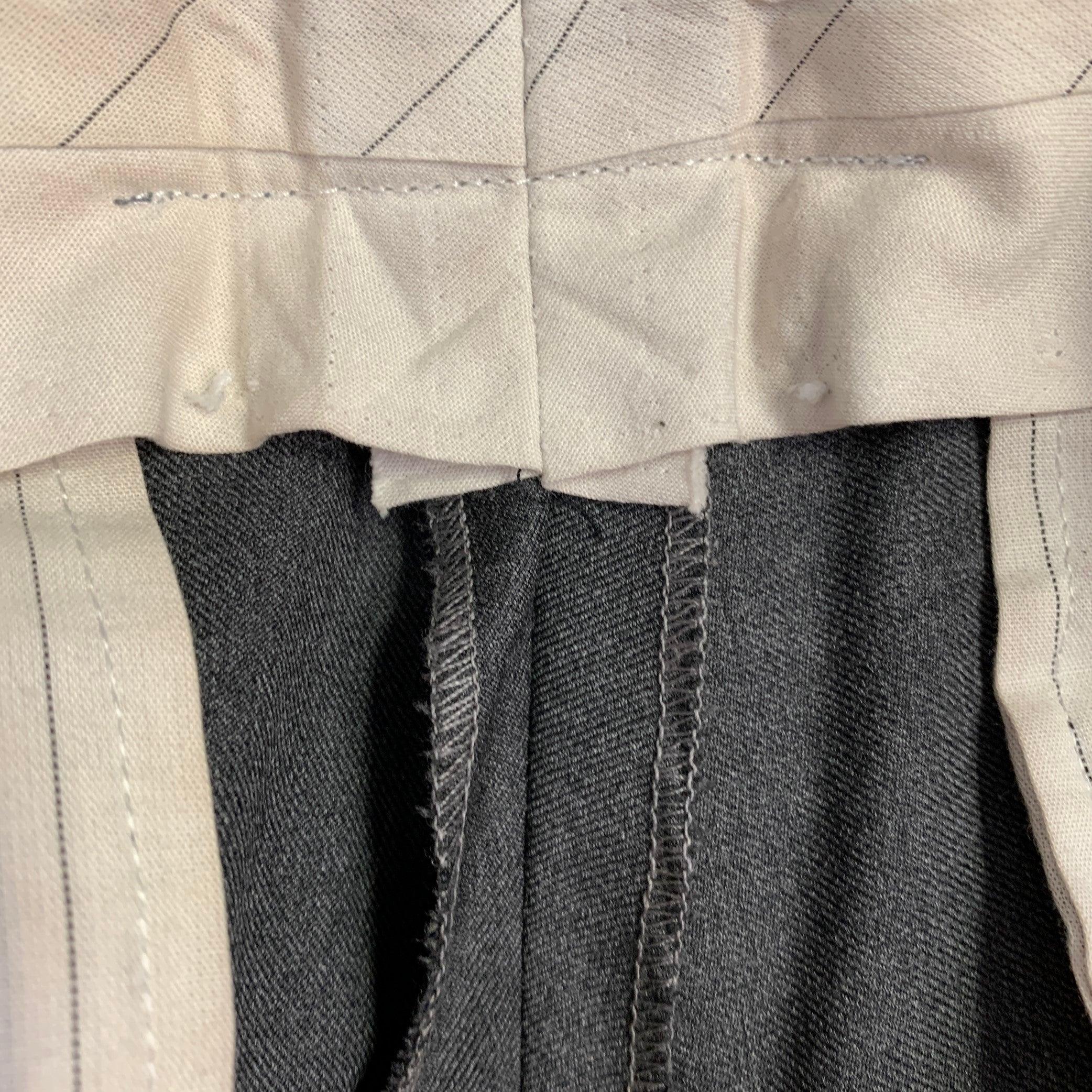 YVES SAINT LAURENT Size 30 Grey Charcoal Wool Tapered Dress Pants For Sale 3