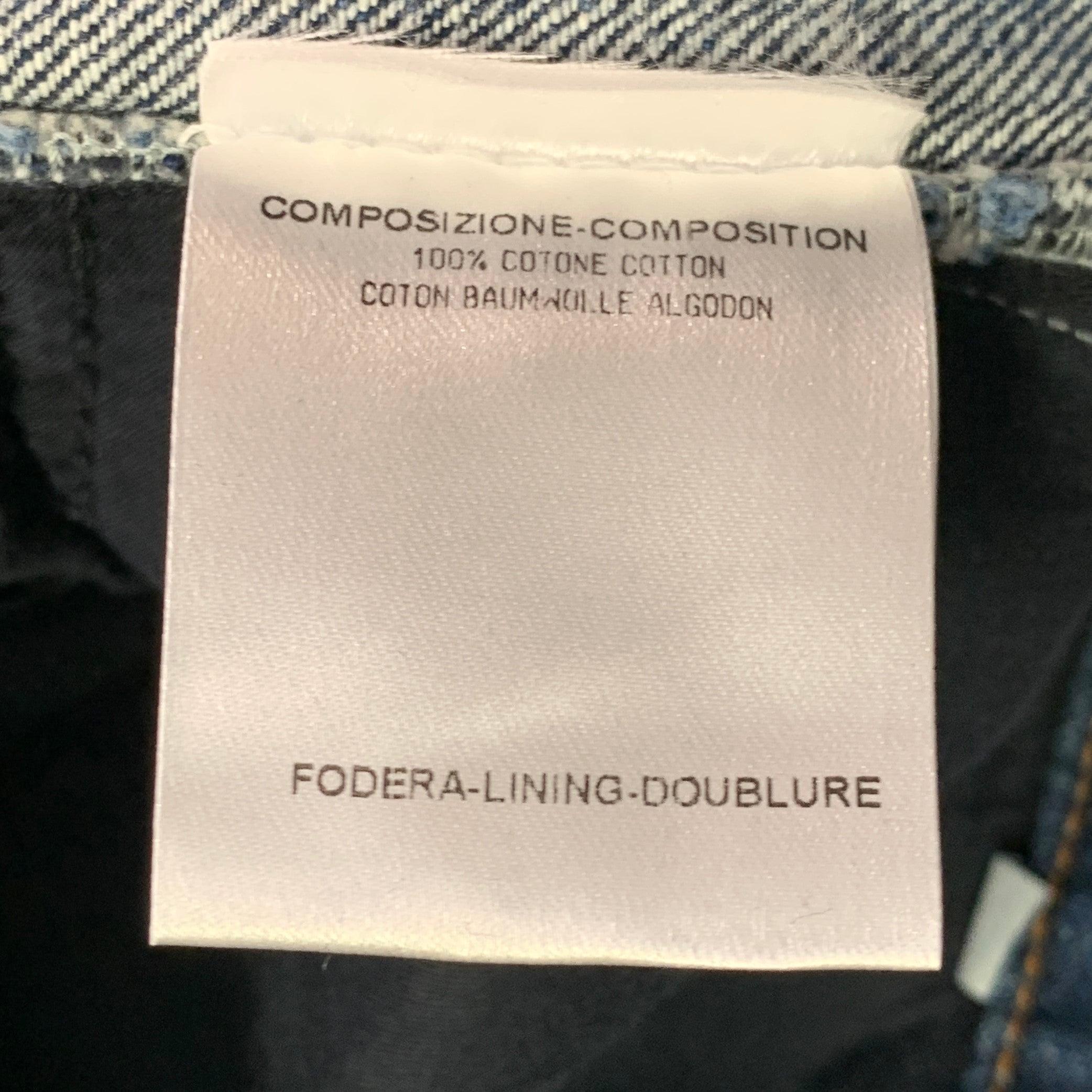 YVES SAINT LAURENT Talla 32 Azul Lavado Algodón Bootcut Vaqueros Button Fly en venta 3