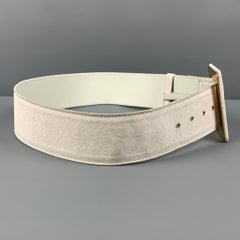 YVES SAINT LAURENT Size 32 Off White Suede Belt