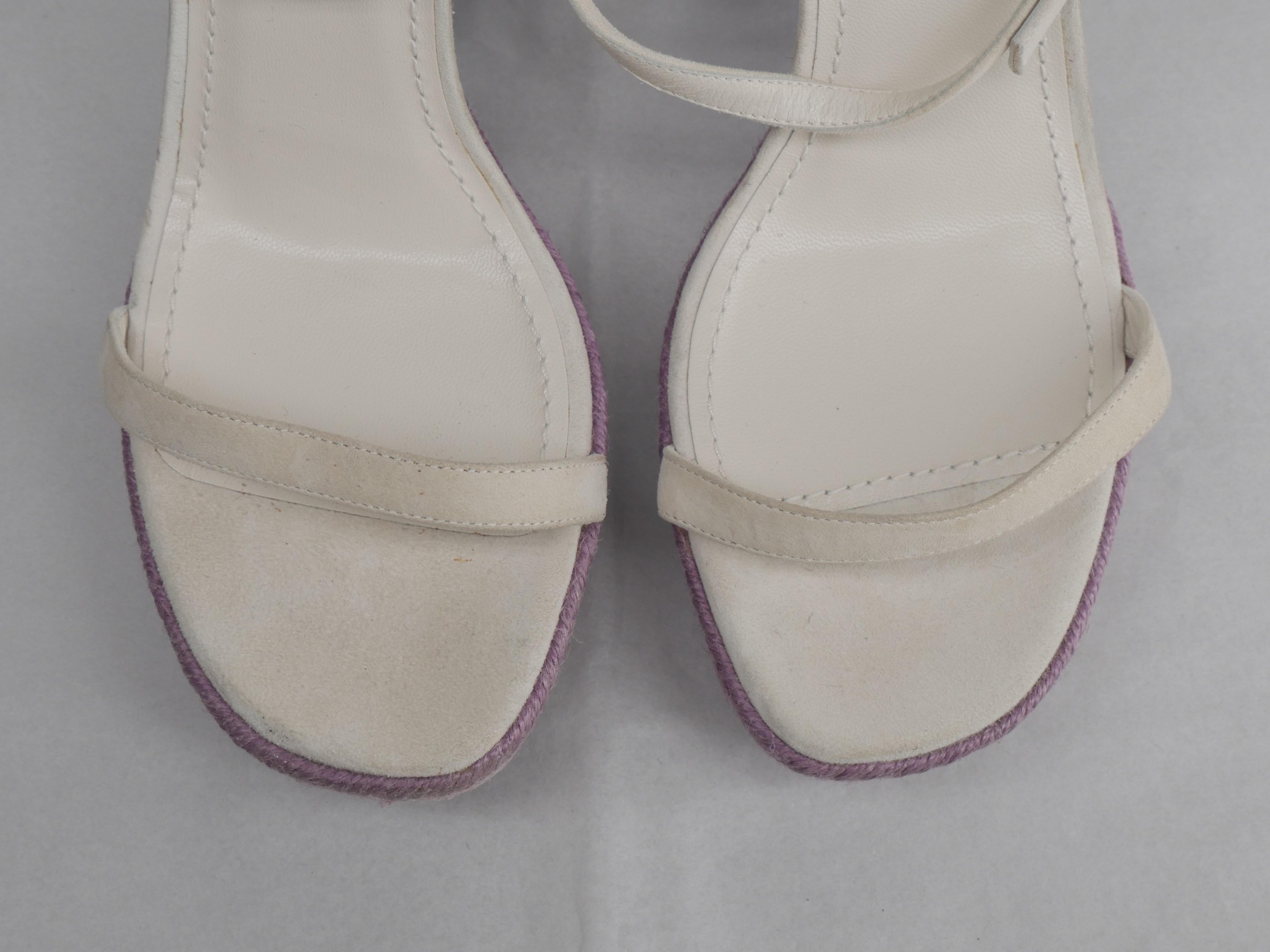 Women's or Men's Yves Saint Laurent Size 38 White/ Purple Gipsy Espadrille