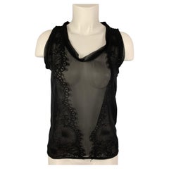 YVES SAINT LAURENT Size 4 Black Silk Camisole Dress Top
