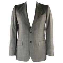 YVES SAINT LAURENT Size 40 Grey Wool Blazer Coat