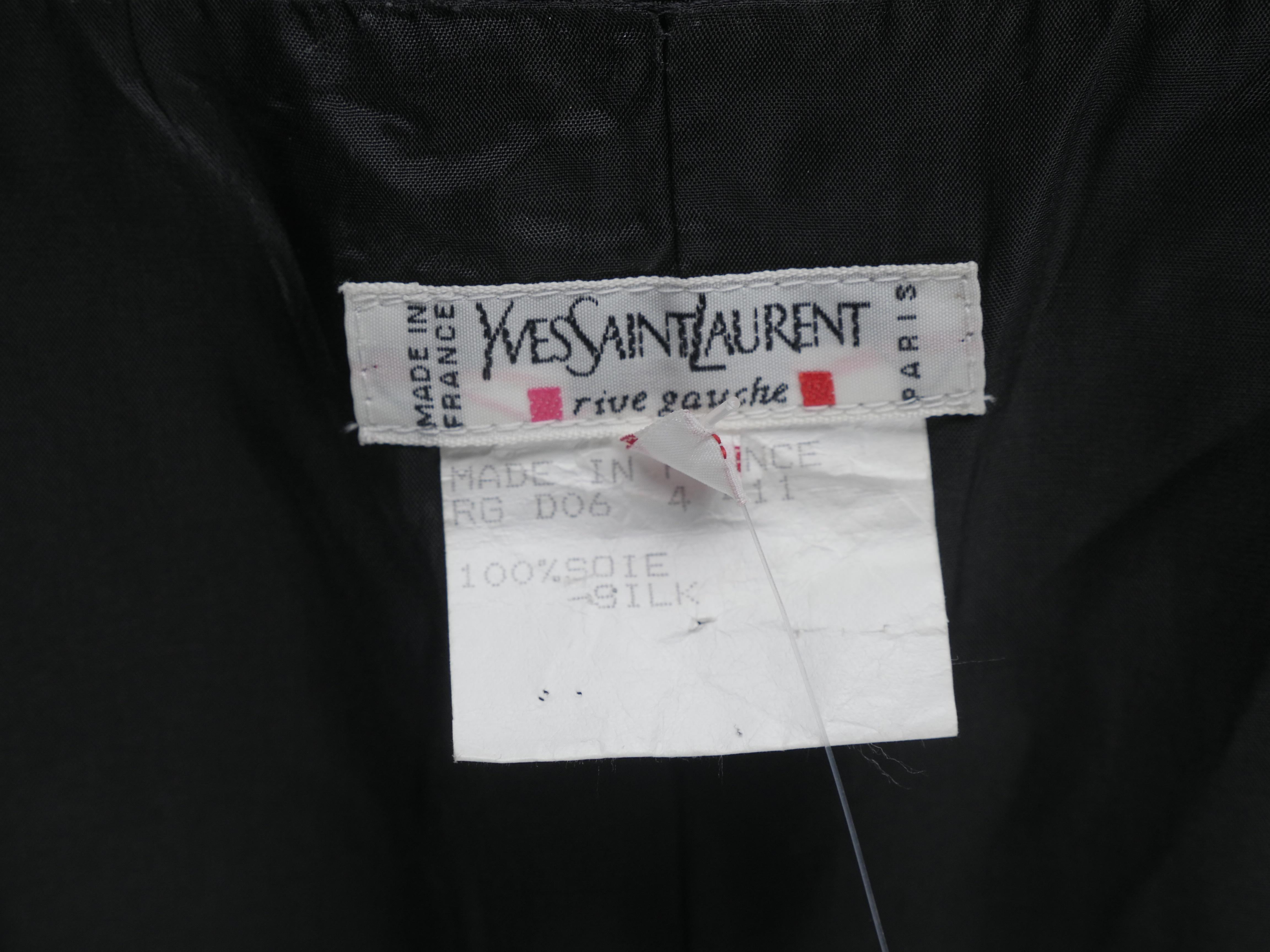 Yves Saint Laurent Size 46 Black Silk Maxi Skirt 3