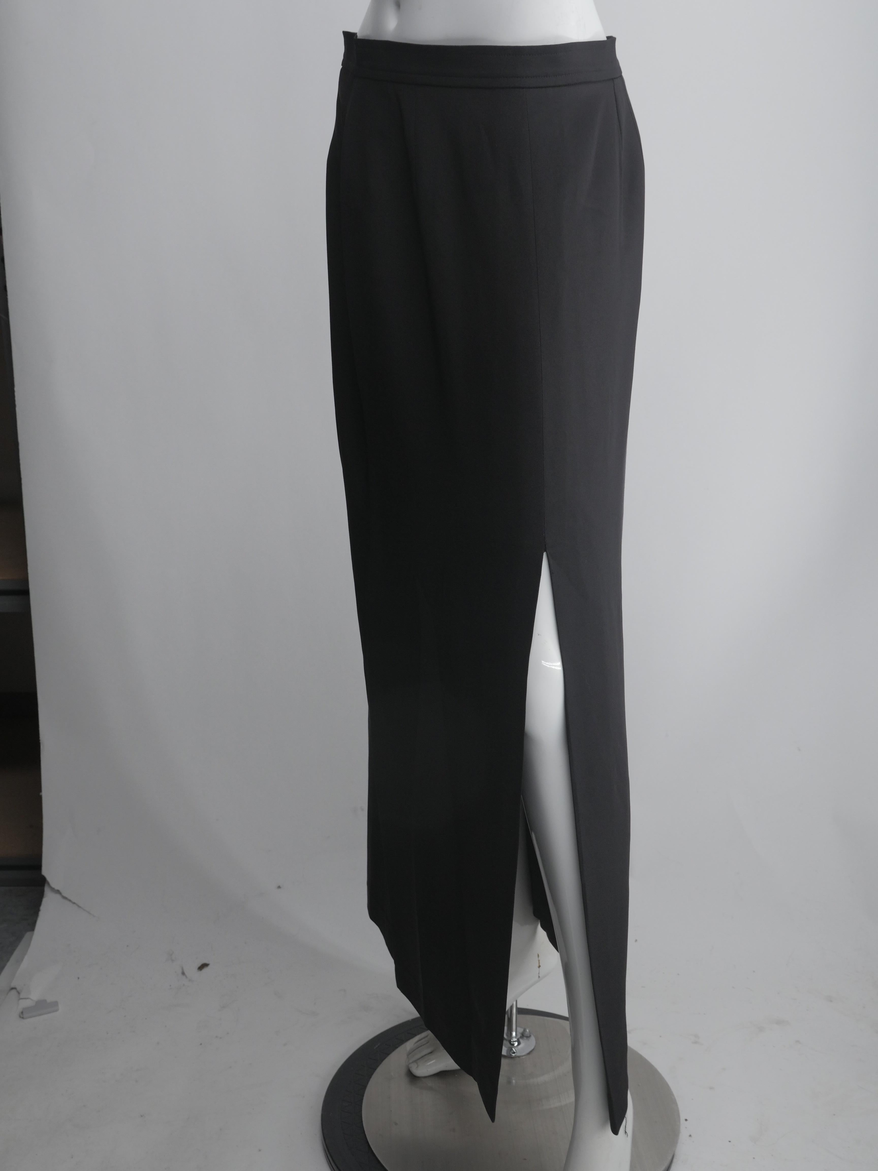 black maxi skirt silk