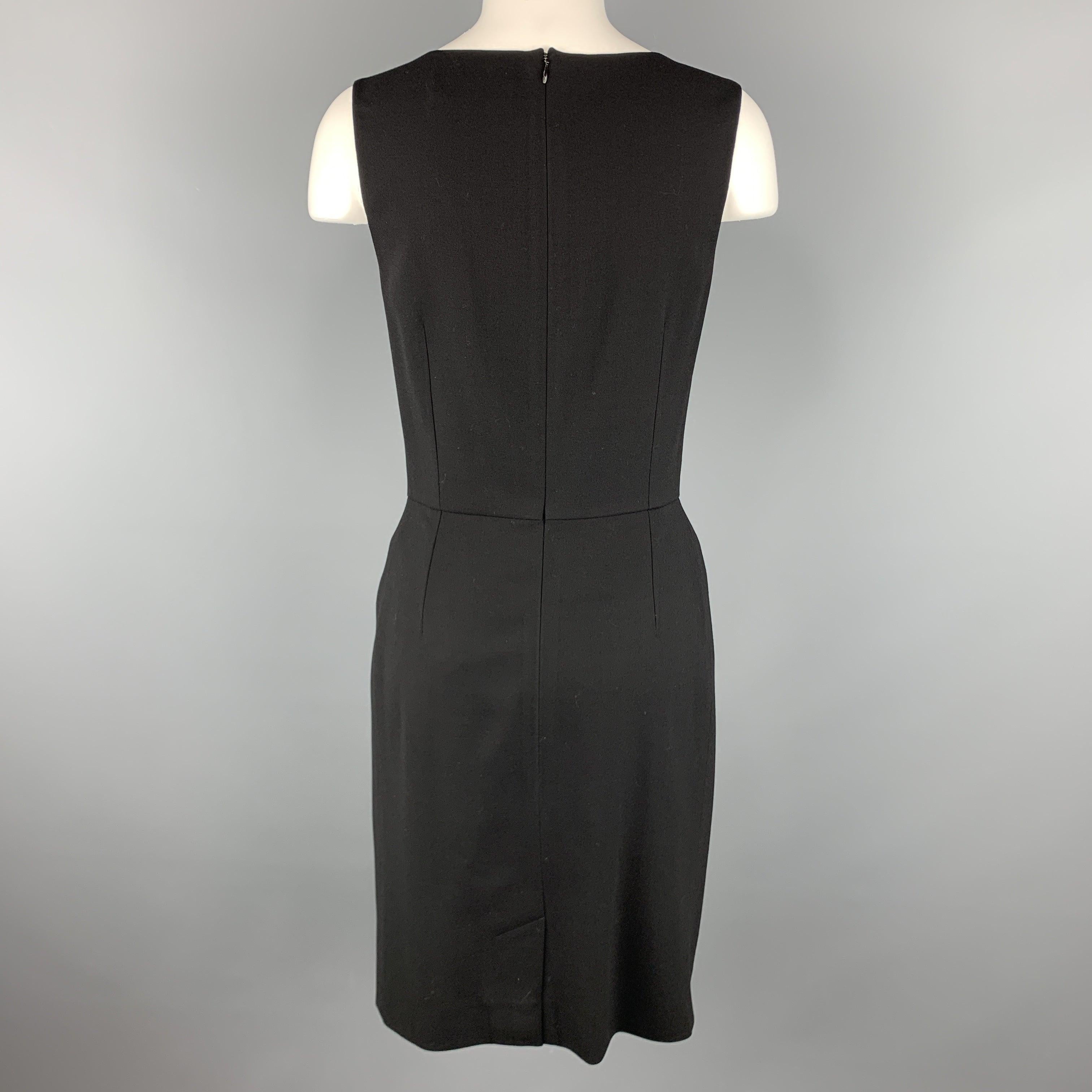 Women's YVES SAINT LAURENT Size 6 Black Wool / Elastane Shift Dress For Sale