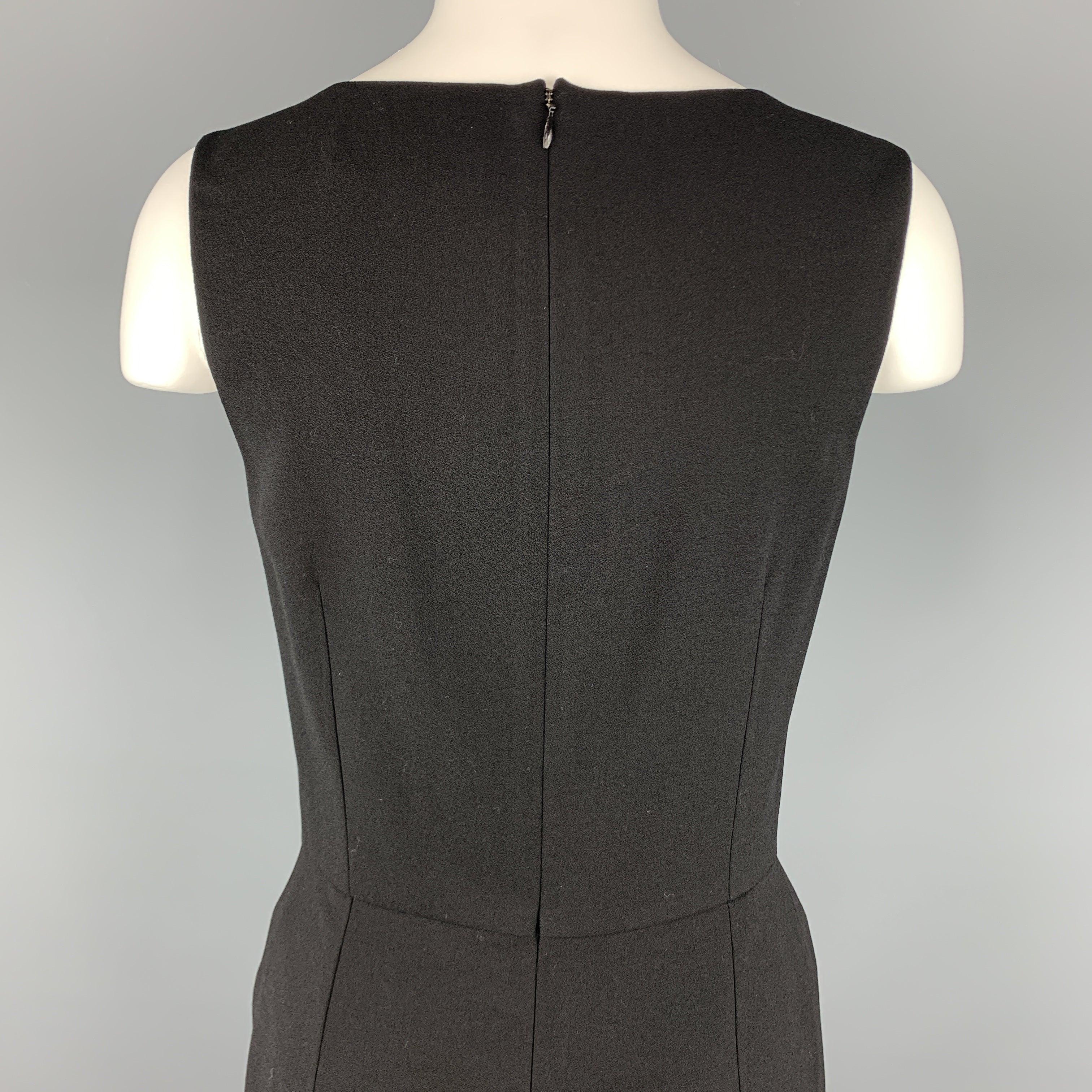 YVES SAINT LAURENT Size 6 Black Wool / Elastane Shift Dress For Sale 1