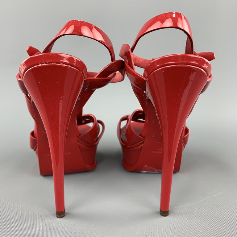 red ysl tribute sandals