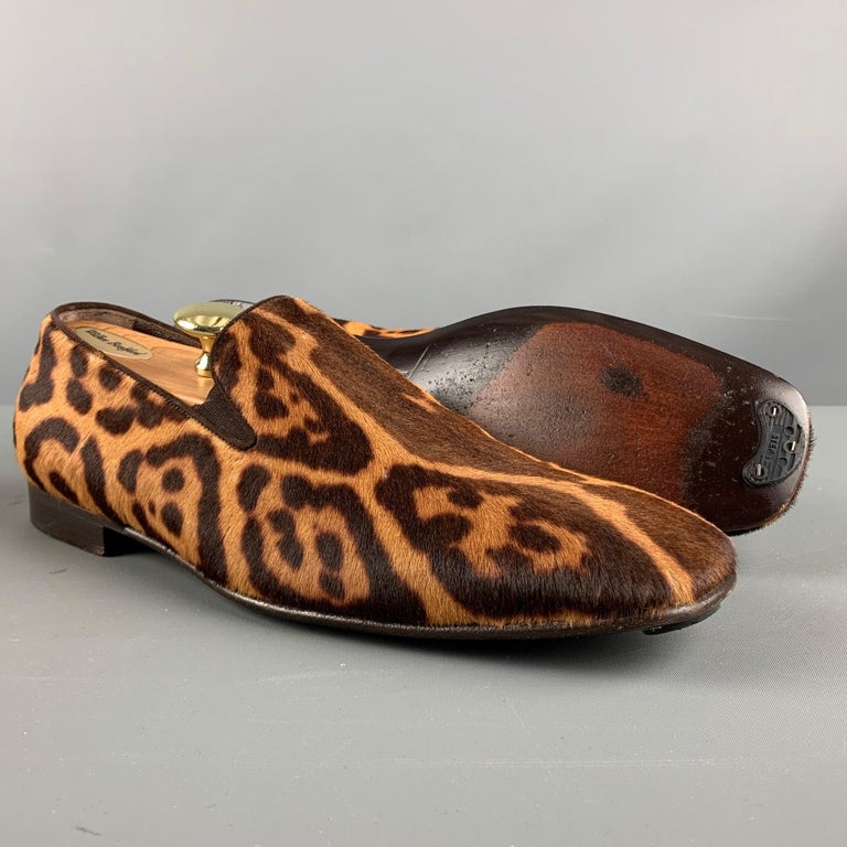 Yves Saint Laurent misura mocassini in pelle marrone tan con - Main Image