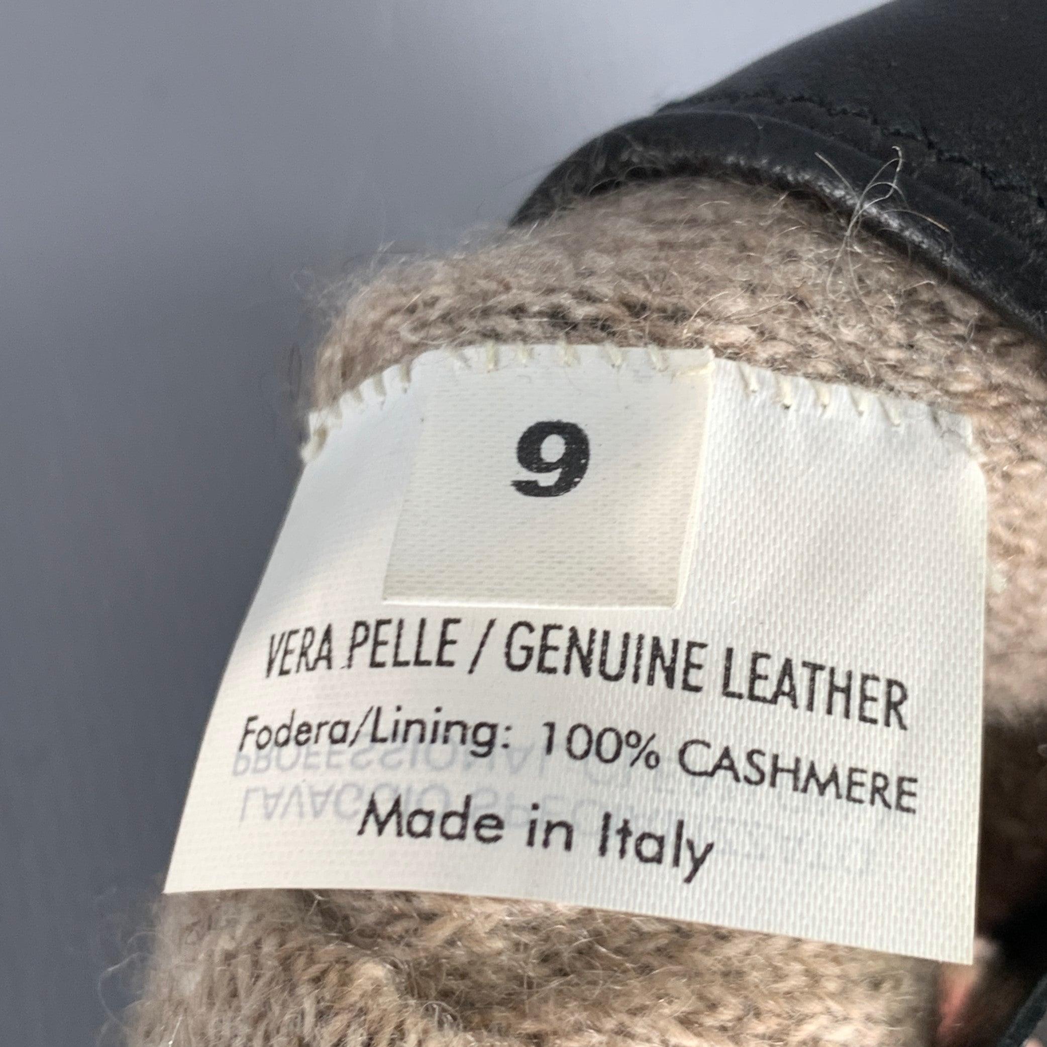 Yves Saint Laurent taglia 9 Guanti in pelle nera In condizioni buone in vendita a San Francisco, CA